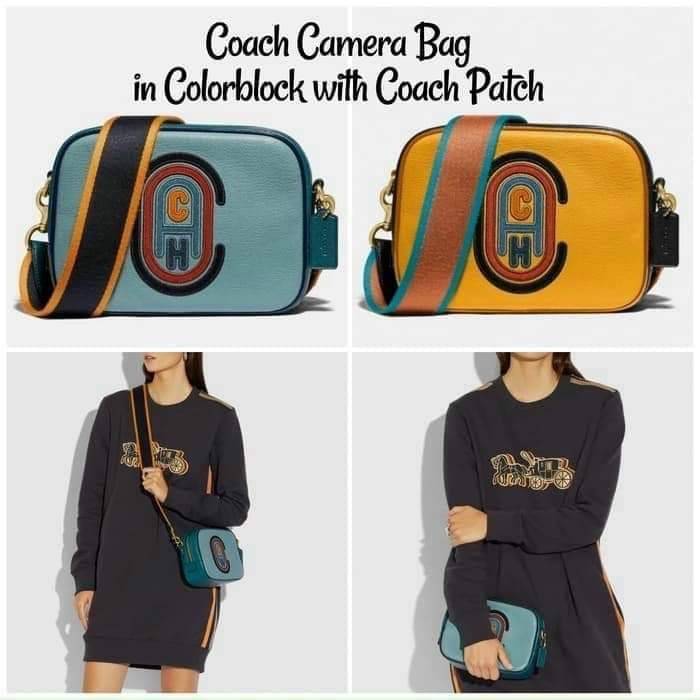 OUTLET 】COACH Camera Bag In Colorblock With Coach Patch (COACH F79278) 🍁หายากมากๆแล้วรุ่นนี้**จะถือ หรือสะพาย ได้ตามใจสั่ง //วัสดุหนังแท้เต็มใบ คุณภาพหนังดีมากๆ ปักโลโกตัวC ด้านหน้า ดูดีแบบไม่ซ้ำใคร //มาพร้อมสายสะพาย 2 สาย >>สายหนัง และสายสป