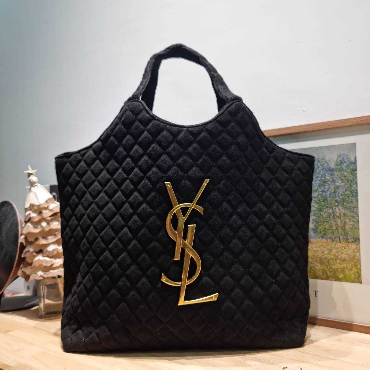 YSL ICARE MAXI SHOPPING BAG / YSL tote bag กระเป๋าใบใหญ่ทรงโท้ท รุ่นผ้ากำมะหยี่ เกรดออริ 1:1