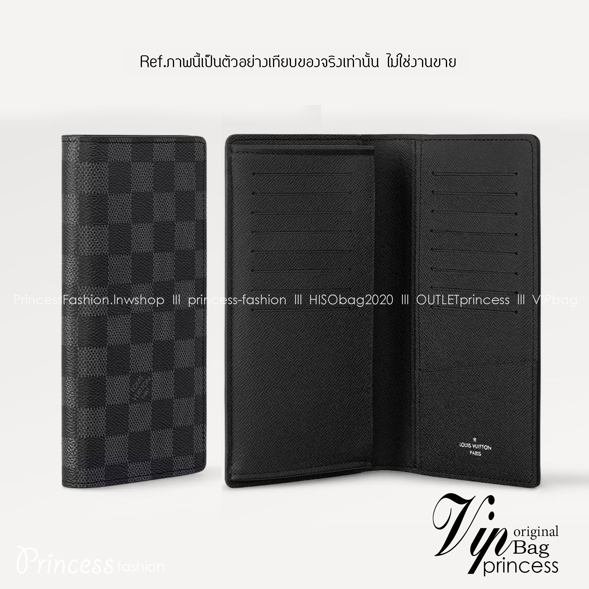 LV Brazza wallet Damier Graphite Canvas Black กระเป๋าสตางค์ใบยาว หนังแท้ เกรดท็อปออริ เกรดดีสุด 1:1 ใช้งานต่างประเทศได้