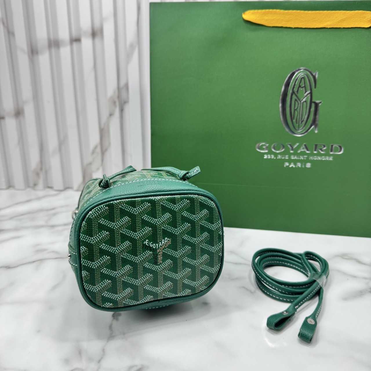 RI หนังแท้ | Goyard Petit Flot Mini bucket bag กระเป๋าสะพายทรงบัคเก็ต ไซส์มินิ ดูผู้ดีในตัว วัสดุหนังแคนวาสพิมพ์ลายสวยคม