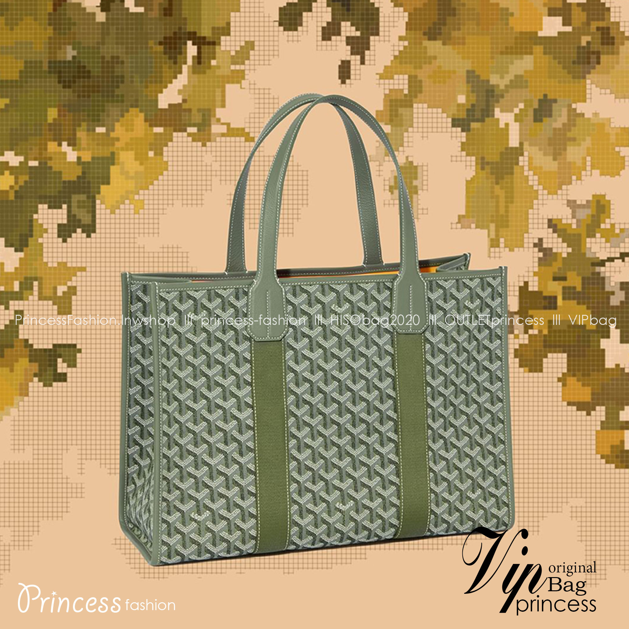 GOYARD Villette Jacquard Tote Bag MM กระเป๋าทรงโท้ทใบใหญ่ หนังแท้สวยเนี๊ยบ เกรดท็อปออริ สลับแท้ 1:1 เกรดดีสุด ใช้ต่างประเทศได้ ผ่านทุก ตม.