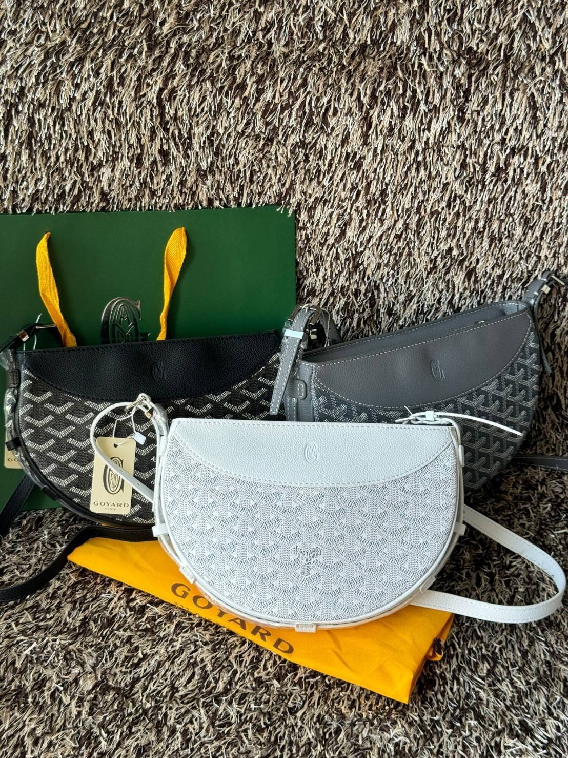 ORI หนังแท้ | GOYARD Hirondelle Bag กระเป๋าสะพายทรงครึ่งวงกลม ใข้งานได้หลายแบบทั้งในสไตล์ลําลอง