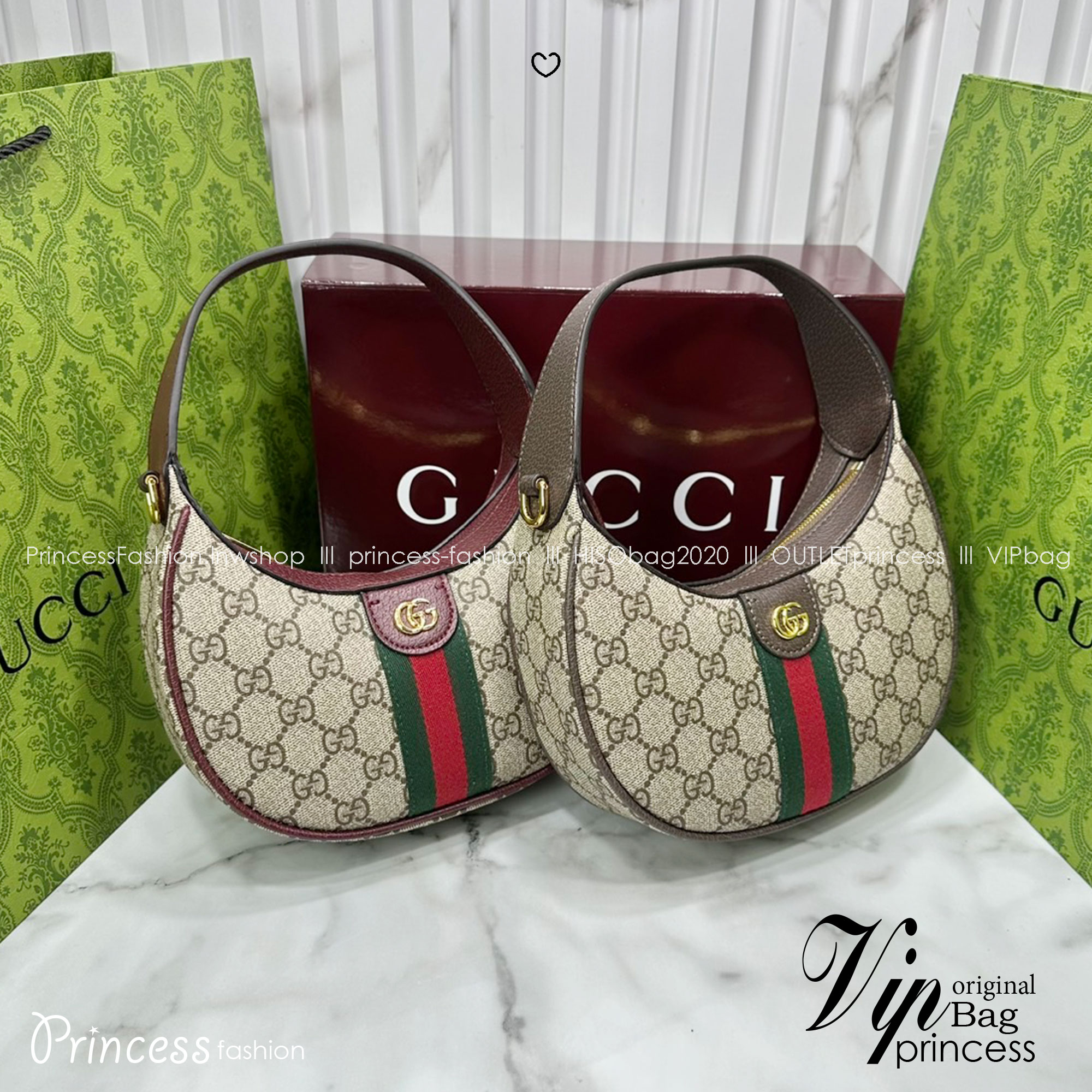 ORI หนังแท้ | Gucci Ophidia small shoulder bag / Gucci Hobo Bag กระเป๋าสะพายทรงโฮโบรูปพระจันทร์ มอบชีวิตชีวาให้กับมรดกของแบรนด์ด้วยแถบ Web