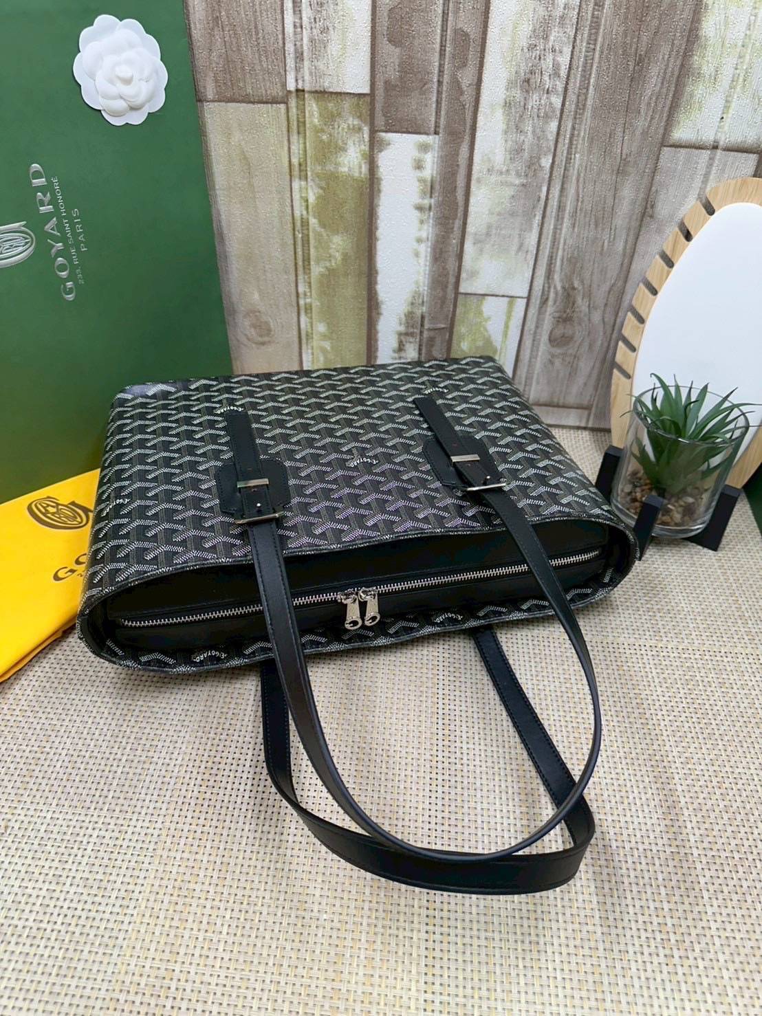 7 สี ORI หนังแท้ | GOYARD Goyardine Sac Marie Galante 35cm / Goyard Tote Bag กระเป๋าสะพายทรงโท้ท พร้อมหูจับใช้งานง่าย ภายในโล่งกว้าง หรูหราลงตัว
