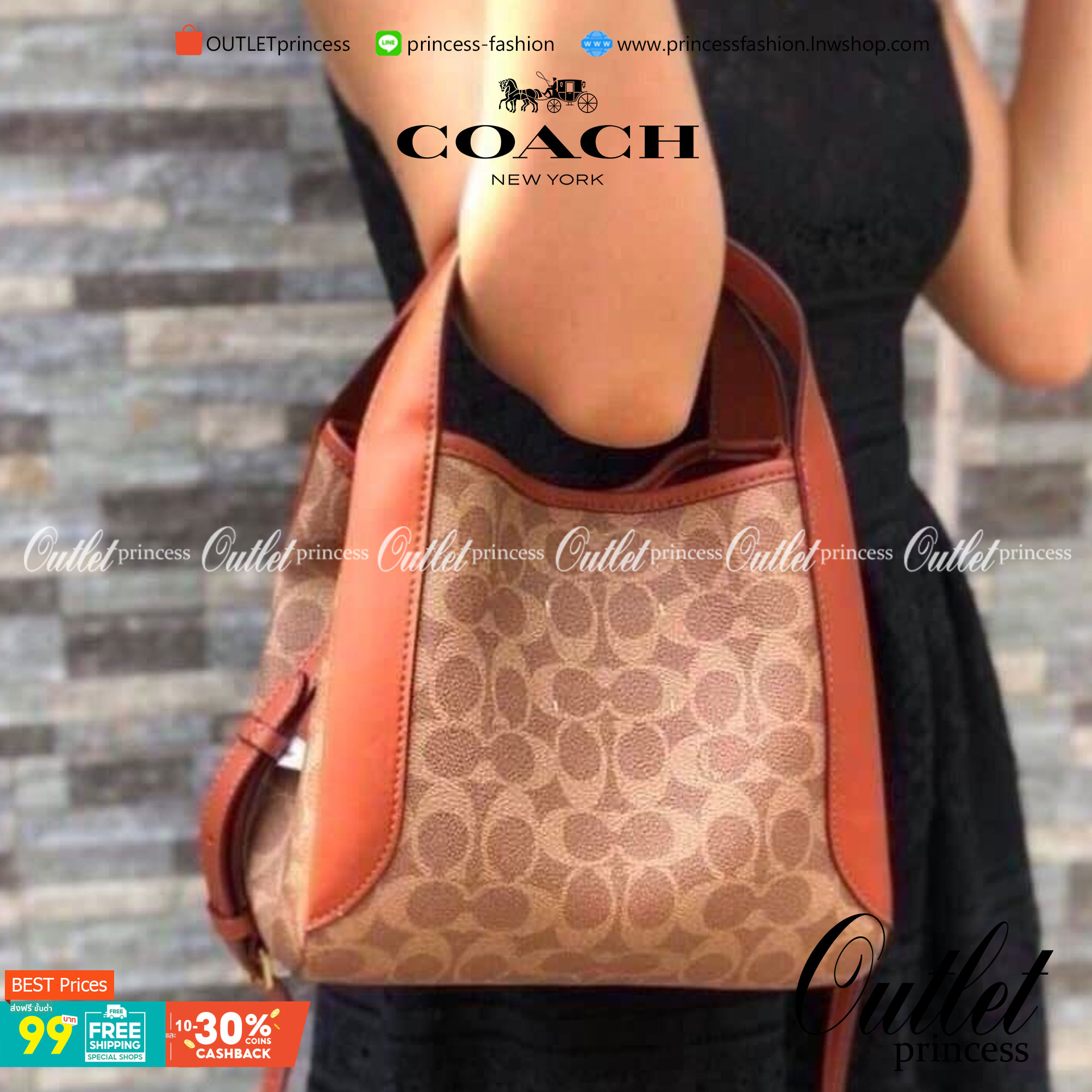 COACH 79251 HADLEY HOBO 21 IN SIGNATURE CANVAS ไอเท็มยอดนิยม คลาสสิคในทุกโอกาส กระเป๋าทรงโฮโบ ทรงสวยใช้งานได้ทุกลุค แมชท์ง่ายกับทุกสไตล์ วัสดุหนังแคนวาส ดีไซน์เอกลักษณ์ เปิด-ปิดด้วยกระดุมแม่เหล็ก มีตะขอล็อคที่ปากกระเป๋าเพื่อปรับทรงใช้งานได้ ภายในโล่งกว้าง