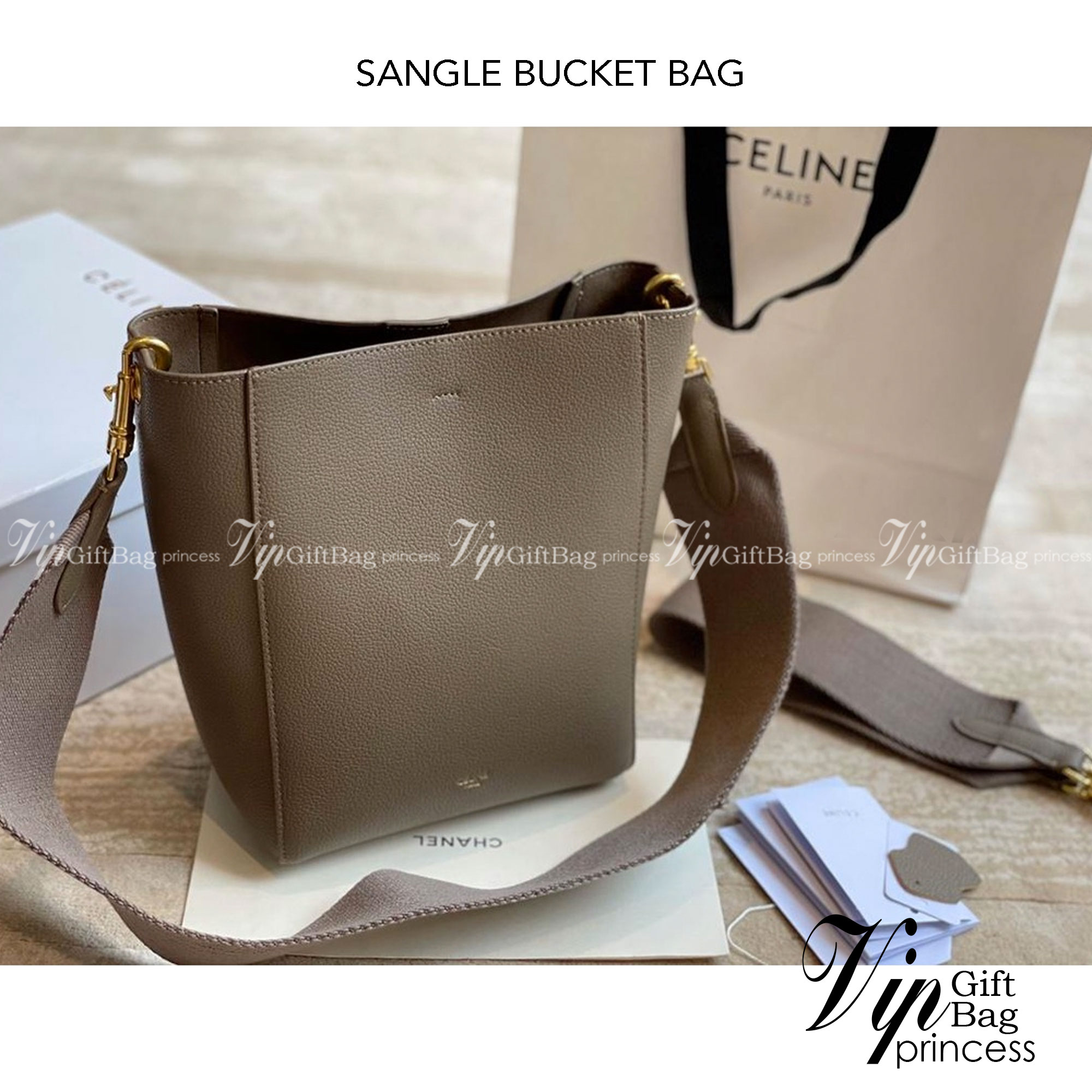 CELINE SANGLE SMALL BUCKET BAG กระเป๋าสะพายทรงบัคเก็ต หนังซอฟอย่างดี น่าใช้มากๆ