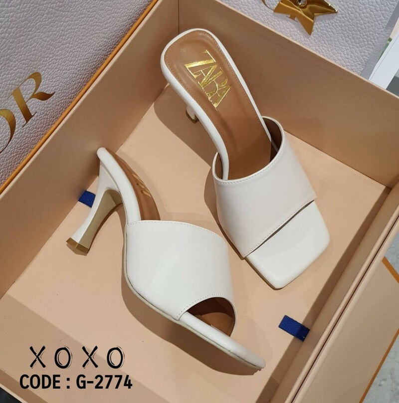 ZARA Mid Heel รองเท้าส้นกลาง 3.5 นิ้ว งานสวม ส้นเข็ม สวย เรียบหรู ใส่สบาย แมทส์ชุดง่าย น้ำหนักเบา วัสดุหนัง PU