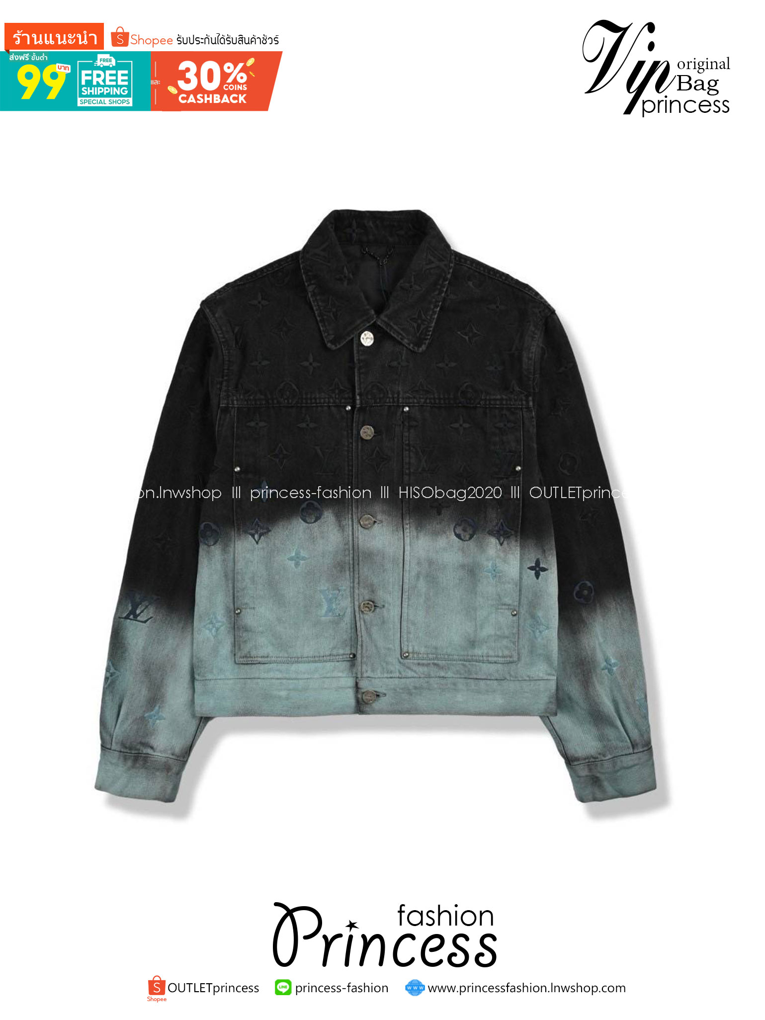 LV JACKET JEAN DENIM เสื้อแจ็คเก็ตยีนส์ฟอกไล่สี แบรนด์หรู เนื้อผ้าอย่างดี สวยงาม มีป้ายแท็กที่คอเสื้อ ใส่ได้ทั้งผู้หญิง/ผู้ชาย 🧡เกรดท็อปออริ เกรดดีสุด
