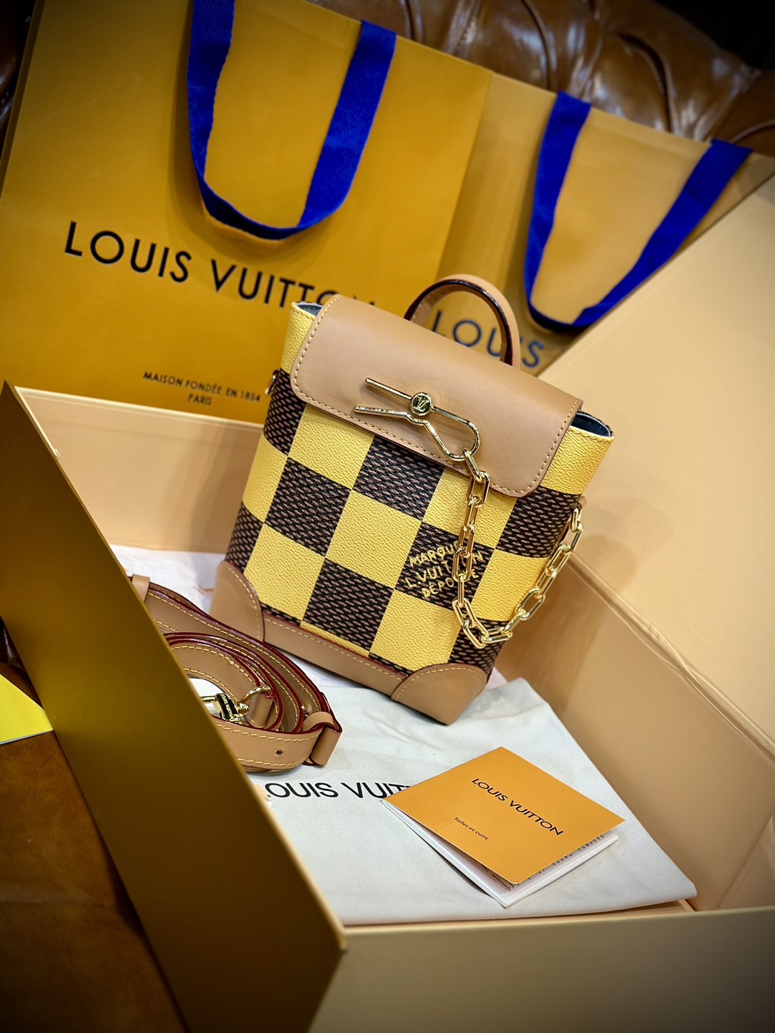 LV Nano Steamer Bag Monogram Craggy กระเป๋าสะพายดีไซส์วินเทจลายใหม่ สวยงามหรูหรา โดดเด่นสะดุดตาเป็นเอกลักษณ์ เกรดออริ