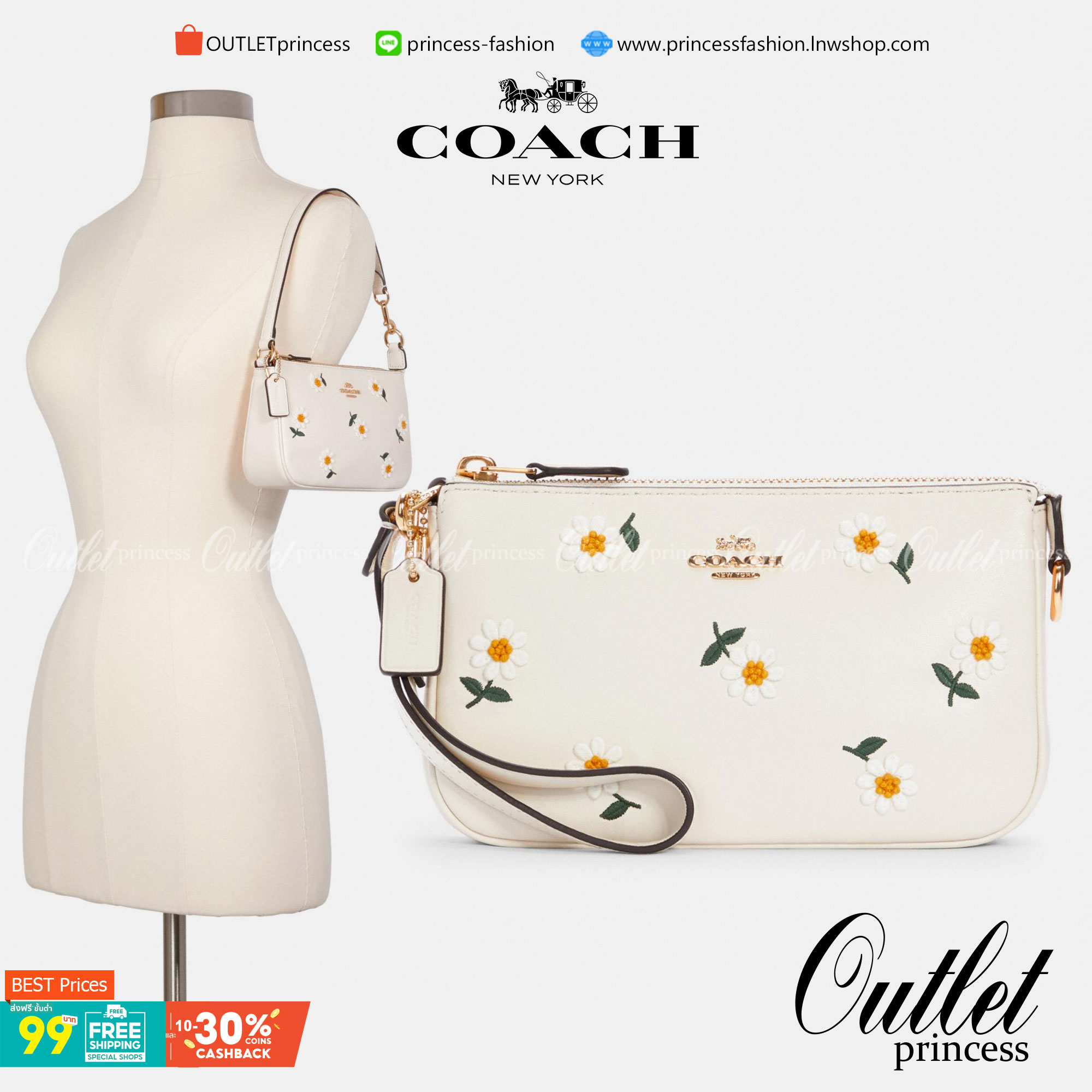 COACH NOLITA DAISY BAG (coach C3356) พร้อมส่งทันทีค่ะ! กระเป๋าหิ้ว//คล้องไหล่ หนังแท้เรียบสวย จุดเด่นด้านหน้าปักดอก Daisy แบบ3D นูนขึ้นมาสวยงามสะดุดดตามากๆค่ะ เปิดปิดกระเป๋าแบบซิป ภายในใส่มือถือได้ทุกรุ่น;กระเป๋าเงินใบกลางได้;มีช่องเสียบบัตร2ช่อง;และช่องใ