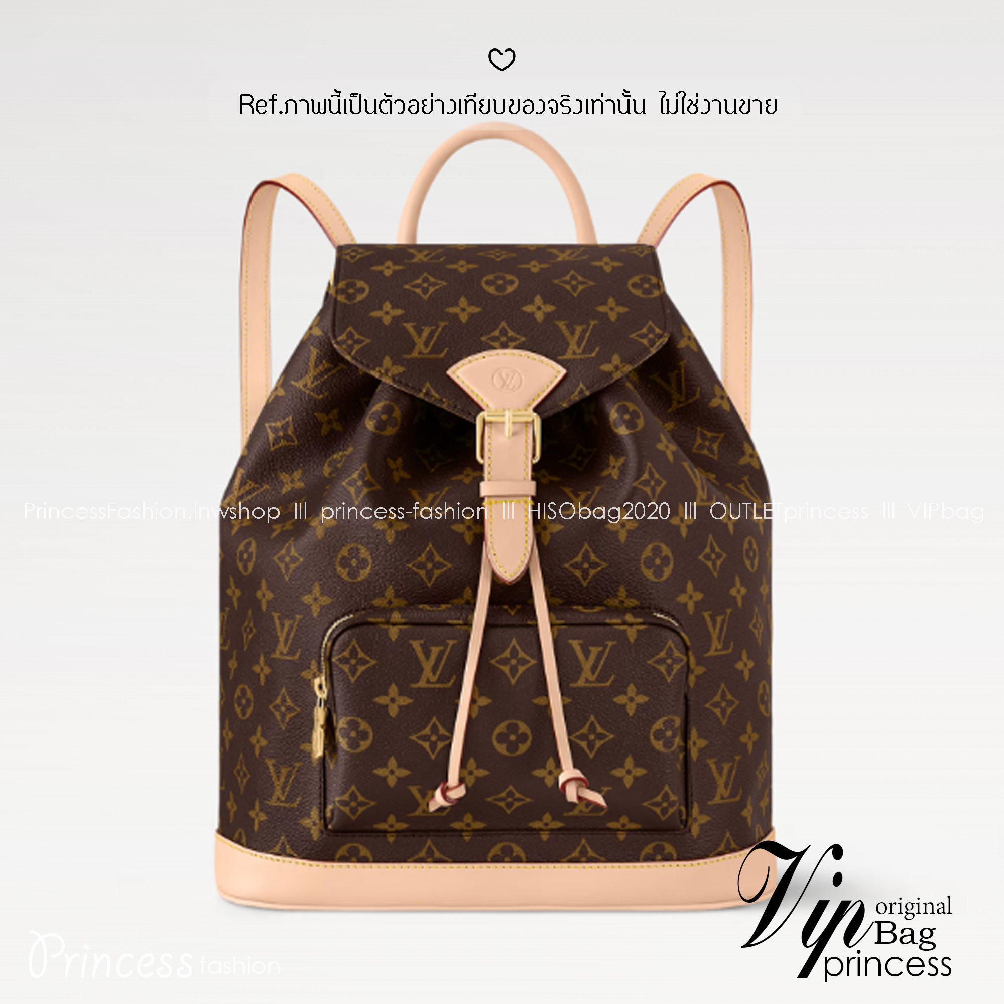 LV Montsouris Backpack Monogram Canvas กระเป๋าเป้งานแบรนด์หรู สวยโดดเด่นทันสมัยตลอดกาล เกรดออริ เทียบแท้ 1:1 ใช้งานต่างประเทศได้