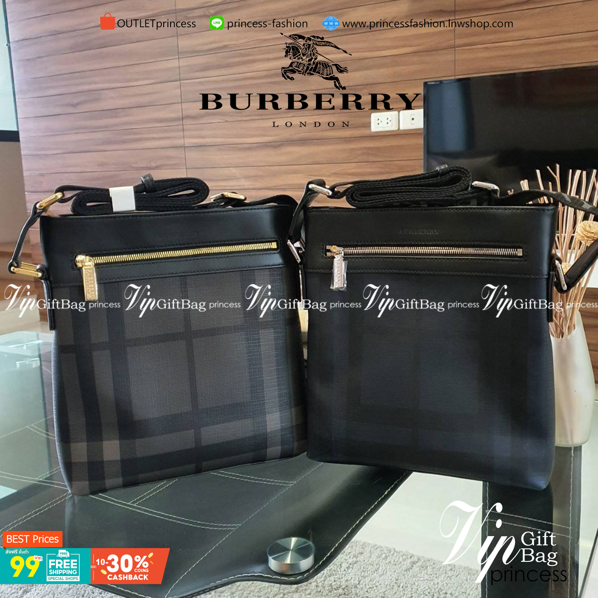 พร้อมเป็นของขวัญ มอบให้คุณผู้ชายแล้วค่ะ สำหรับ BURBERRY CROSSBODY VINTAGE BAG VIP GIFT WITH PURCHASE (GWP) พรีเมี่ยมกิ๊ฟ Limited Edition จากBURBERRY วัสดุหนังโทนสีสุภาพ คลาสสิก ตกแต่งด้วยซิปสะดวกใช้ด้านหน้า ช่องหลักเปิดปิดด้วยซิปยาวด้านบน พร้อมช่องซิปอีกห