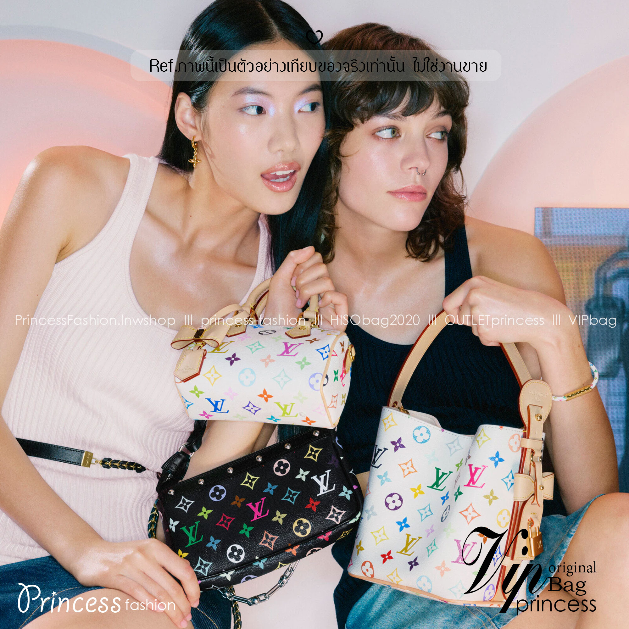 LV x TM All In BB Multicolor กระเป๋าทรงบัคเก็ตที่มาแรงมากๆตอนนี้ รุ่นลิมิเต็ดแต่งแต้มดีเทลเปี่ยมชีวิตชีวา แคนวาสโทนสีสดใสดีไซน์ใหม่จากพาเลตต์สีเอกลักษณ์