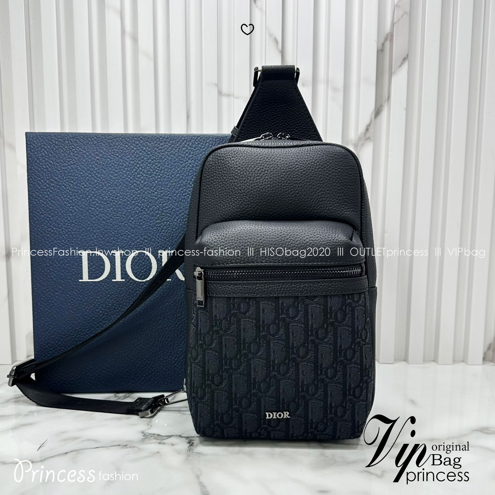 DIOR Sling Bag Rider 2.0 Oblique jacquard fabric กระเป๋าสะพายคาดอก หนังแท้ แคนวาสแท้ สง่างามเหนือกาลเวลา มีไว้ไม่มีเอาท์ ท่านชายควรมีมากค่ะ
