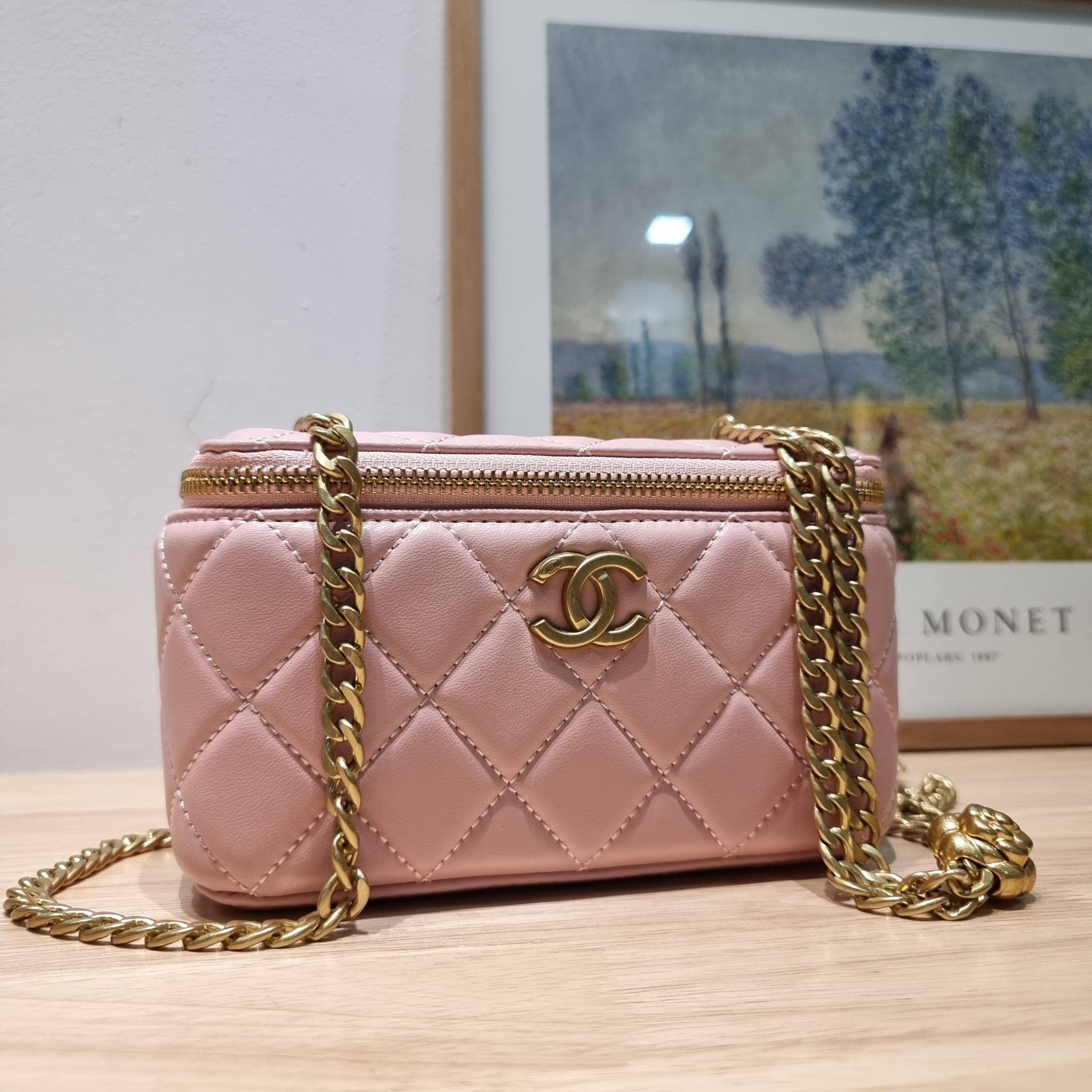 Chanel camellia vanity case bag พลาดไม่ได้เลยกับคอลสุดแซ่บ ดีไซน์ใหม่ 2023 นอกจากความคลาสสิคของรูปทรง ตัวอะไหล่ก็ยังปรับเพิ่มดีเทลความหรู ด้วยการใช้รูปดอกคามิเลียเอกลักษณ์มาเป็นตัวชูความแพง