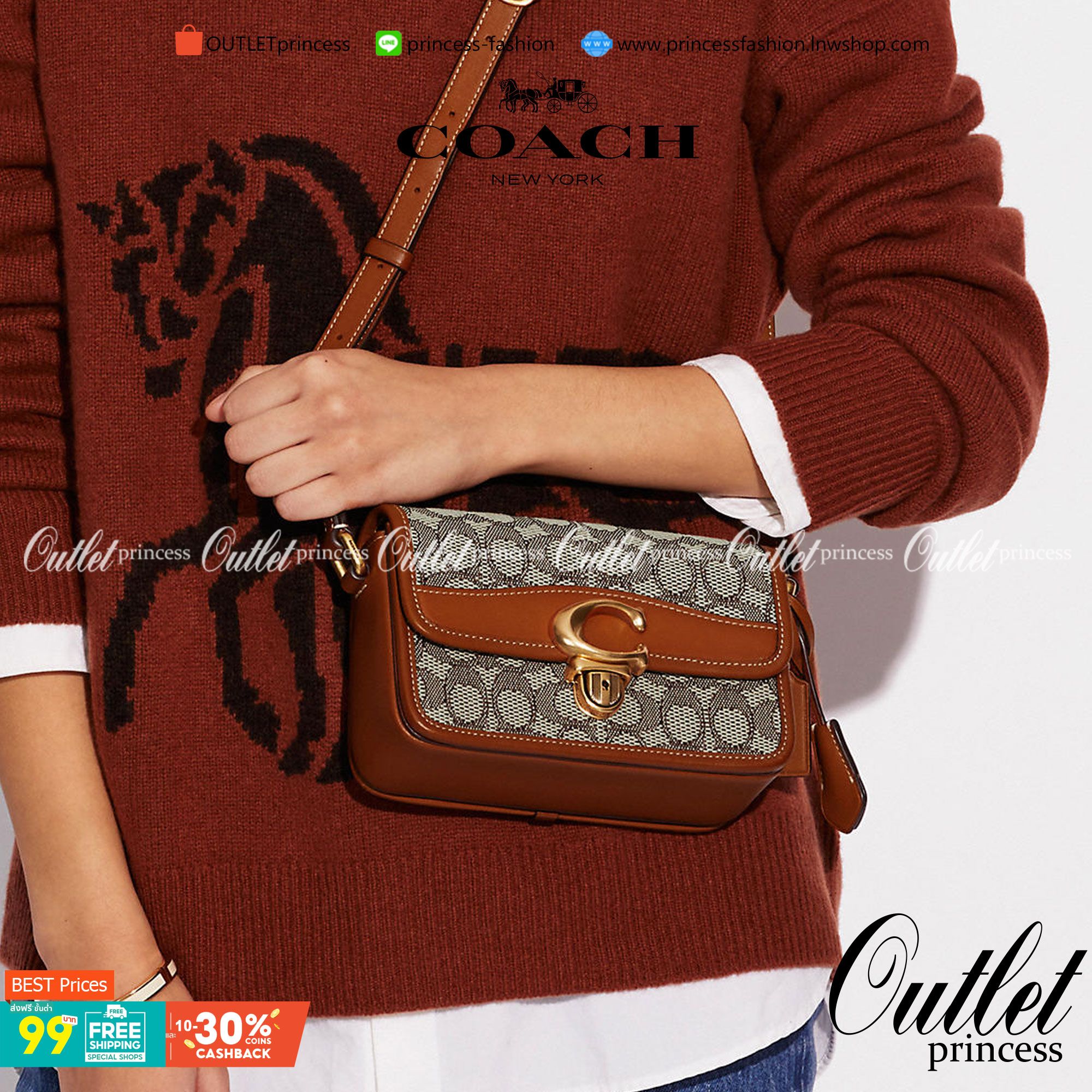 COACH STUDIO SHOULDER BAG 19 IN SIGNATURE JACQUARD ((C7937)) พร้อมส่งที่ไทย ยังไงต้องมีแล้วล่ะสาวๆๆ กระเป๋าสะพายแบบครอสบอดี้ร์ วัสดุJacquard ทอลายแบรนด์+หนังแท้ ได้ลงตัว ลุคคลาสสิค ดูดีมากๆค่ะ ด้านหน้าประดับด้วยโลหะโลโก้แบรนด์ตัวใหญ่ หรู พร้อมที่เปิดปิดแบ