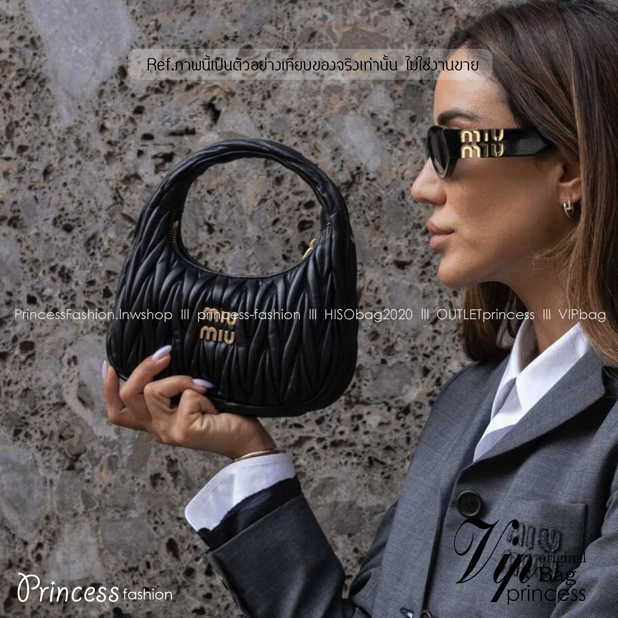 MIU MIU mini Wander matelassé shoulder bag กระเป๋าถือ/สะพาย ทรงโฮโบ คิ้วท์สุด ปังสุด ตัวแม่ เกรดออริ 1:1 ใช้งานต่างประเทศได้