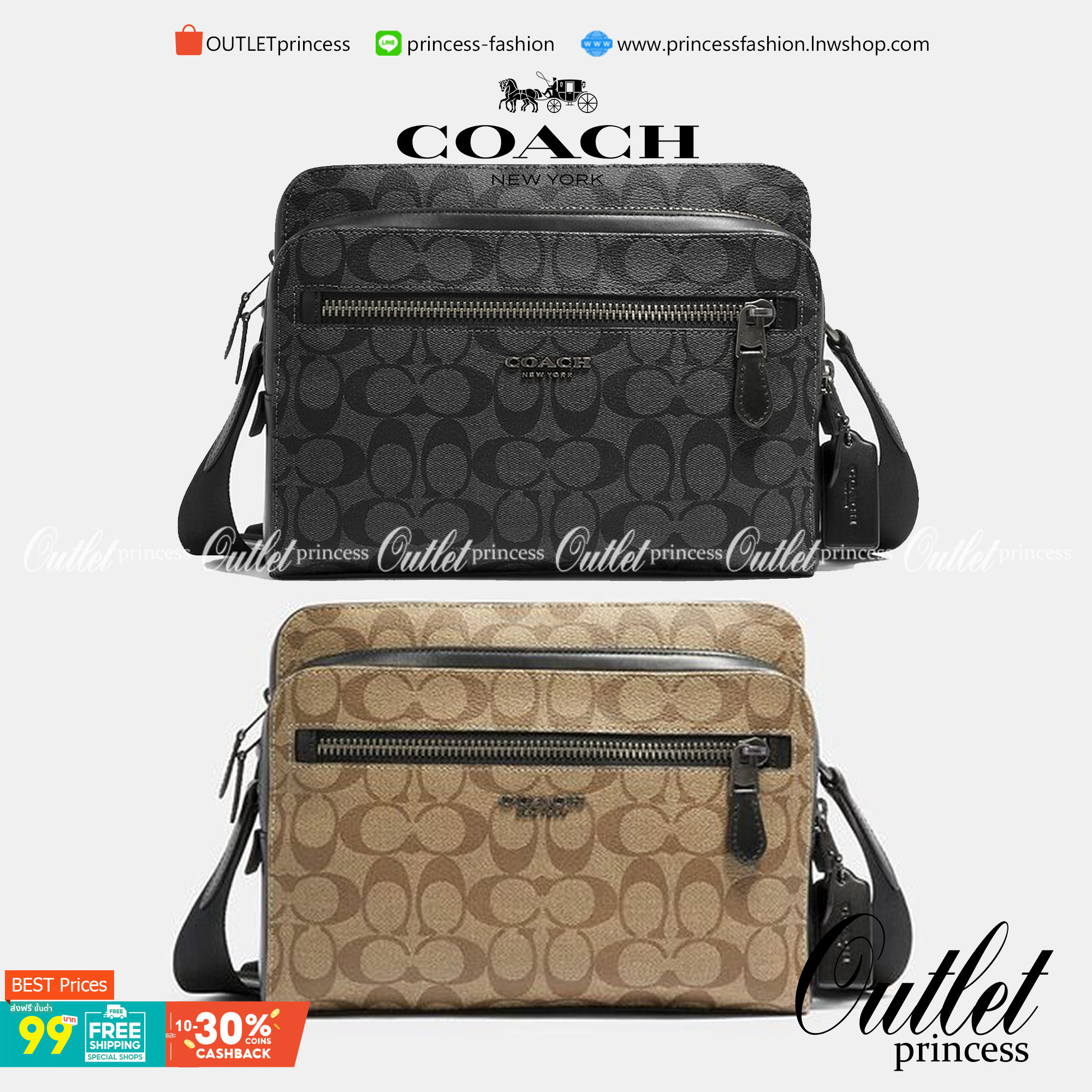 พร้อมสีออกใหม่ ห้ามพลาดค่าา!! COACH WEST CAMERA BAG IN SIGNATURE ((91485)) 🔺กลับมาตามคำเรียกร้องค่าา! กระเป๋าสะพายผู้ชาย((ผู้หญิงก็ใช่สวยทีเดียวค่ะ😘)) หนังแท้ ล่ยหนังCanvasสวยค่ะ มีช่องซิปหน้า//ช่องซิปกลางกว้าง//ช่องหลักแบบซิปคู่ ใส่สัมภาร