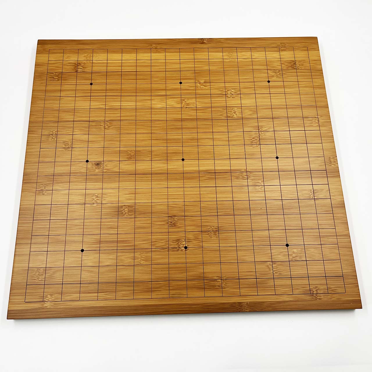 กระดานหมากล้อมไม้สีเข้มมีลวดลายไม้แผ่นกระดาน19x19เส้นและ13x13เส้น หนา2cm.