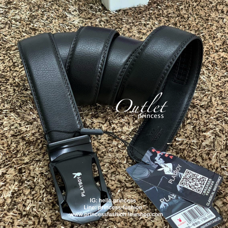 PLAYBOY LETHER BELT เข็มขัดผู้ชาย ห้วเข็มขัดมีโลโก้แบรนด์ หัวเข็มขัดสามารถถอดออกได้ค่ะ เลื่อนปรัความยาวสาย Freesize ค่ะ พร้อมส่งในราคาน่ารักทีเดียวเลยจร้าา