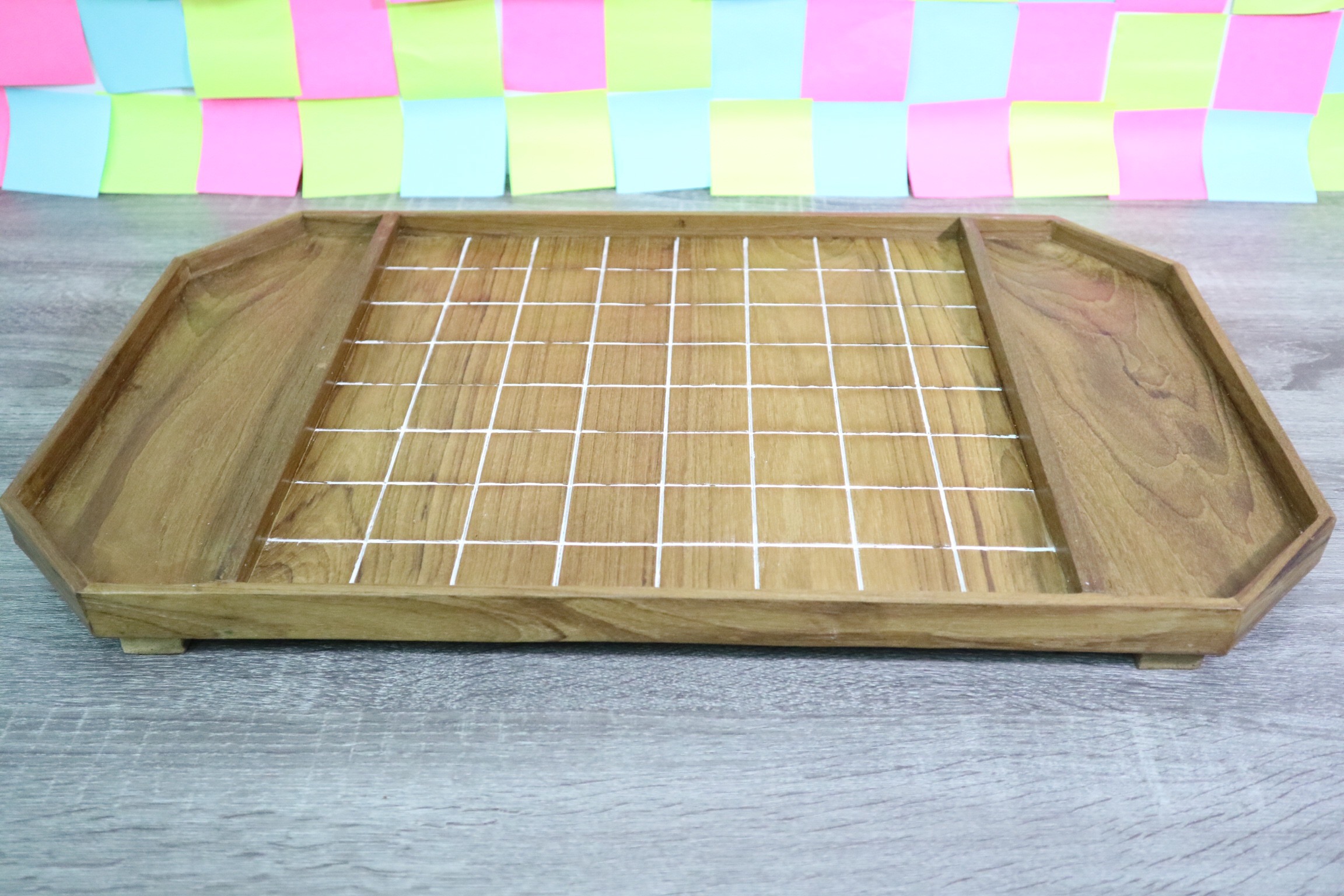 กระดานหมากรุกไทยไม้สักตีเส้นขนาดช่อง4.5x4.5 ซม.