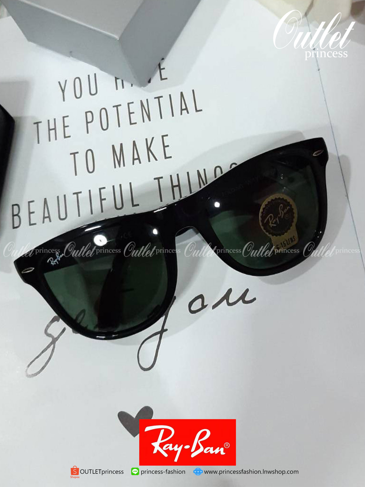 Limited!! New in!! รุ่นพับได้ 🔥 Ray.ban Sunglasses UV protection premium for gift Box set สุดคุ้มจากแบรนด์ มาพร้อมอุปกรณ์ครบเซ็ท