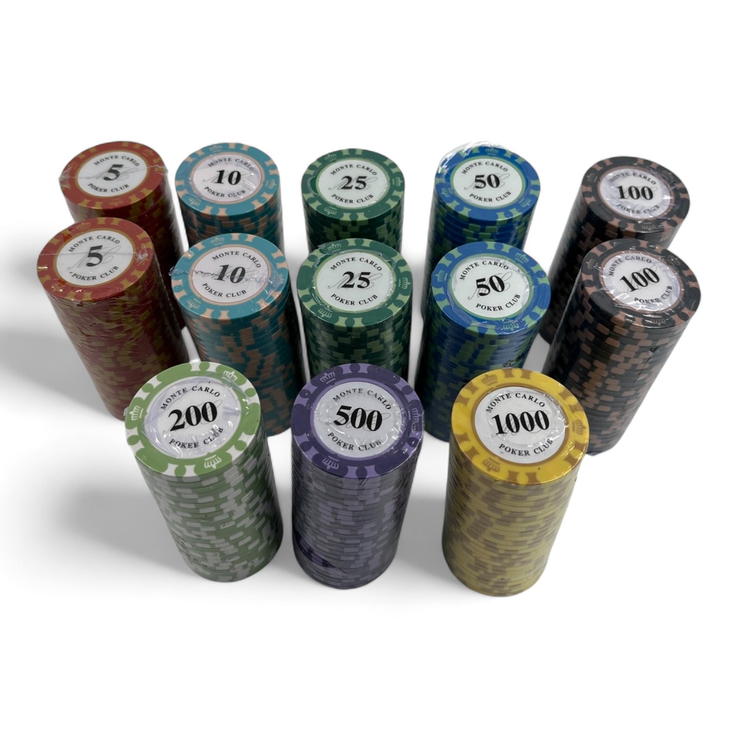 ชุดชิปโป๊กเกอร์เกรดพรีเมี่ยม น้ำหนัก14g.MONTE CARLO (แบรนด์ Poker Club)