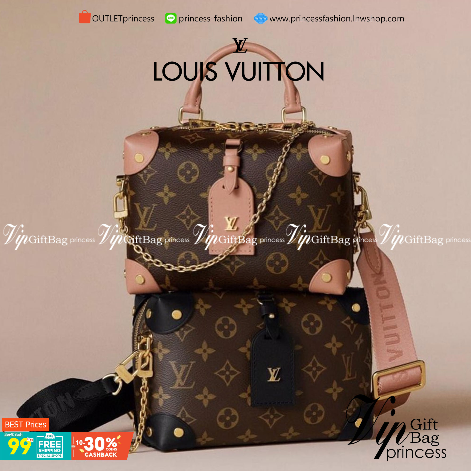VIP 】LV Louis Vuitton Petite Malle Souple Bag กระเป๋าสะพายทรงหมอนมินิสวยน่าใช้มากค่ะ ขนาดกำลังน่ารักเลยค่ะ ภายในโล่งกว้าง ใส่ของได้เยอะน้าา งานซิปกลางเก็บของได้อย่างมิดชิด หนังลายโมโนแกรม มาพร้อมสายสะพายยาว 2 สาย ถอดออกถือได้ ไอเท็มน่ารักขนาดนี้ ไม่มีได้ไ