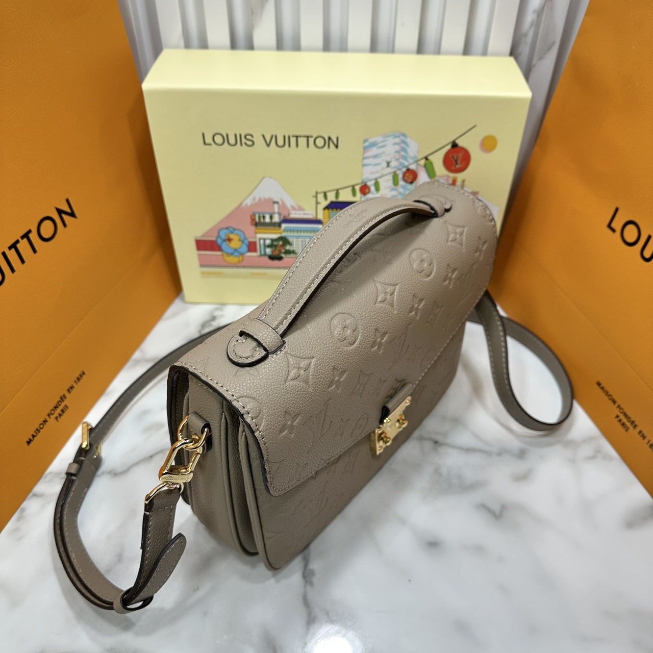 ORI หนังแท้ | LV Pochette Metis Monogram Empreinte leather กระเป๋าสะพาย อีกหนึ่งผลงานเด่นประจำฤดูกาล Spring 2021