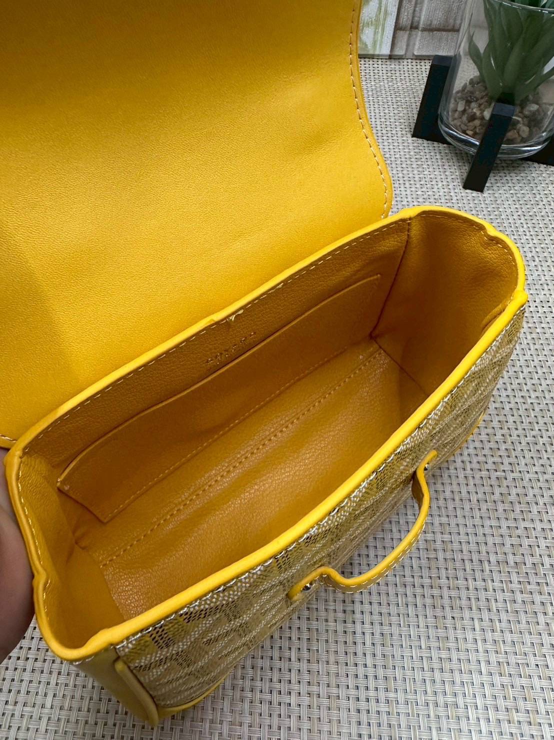 10 สี ORI หนังแท้ | GOYARD Saïgon Souple Mini Bag 20cm กระเป๋าถือ/สะพายดีไซน์หูจับไม้เป็นเอกลักษณ์ที่สวยหรูหราสง่างาม