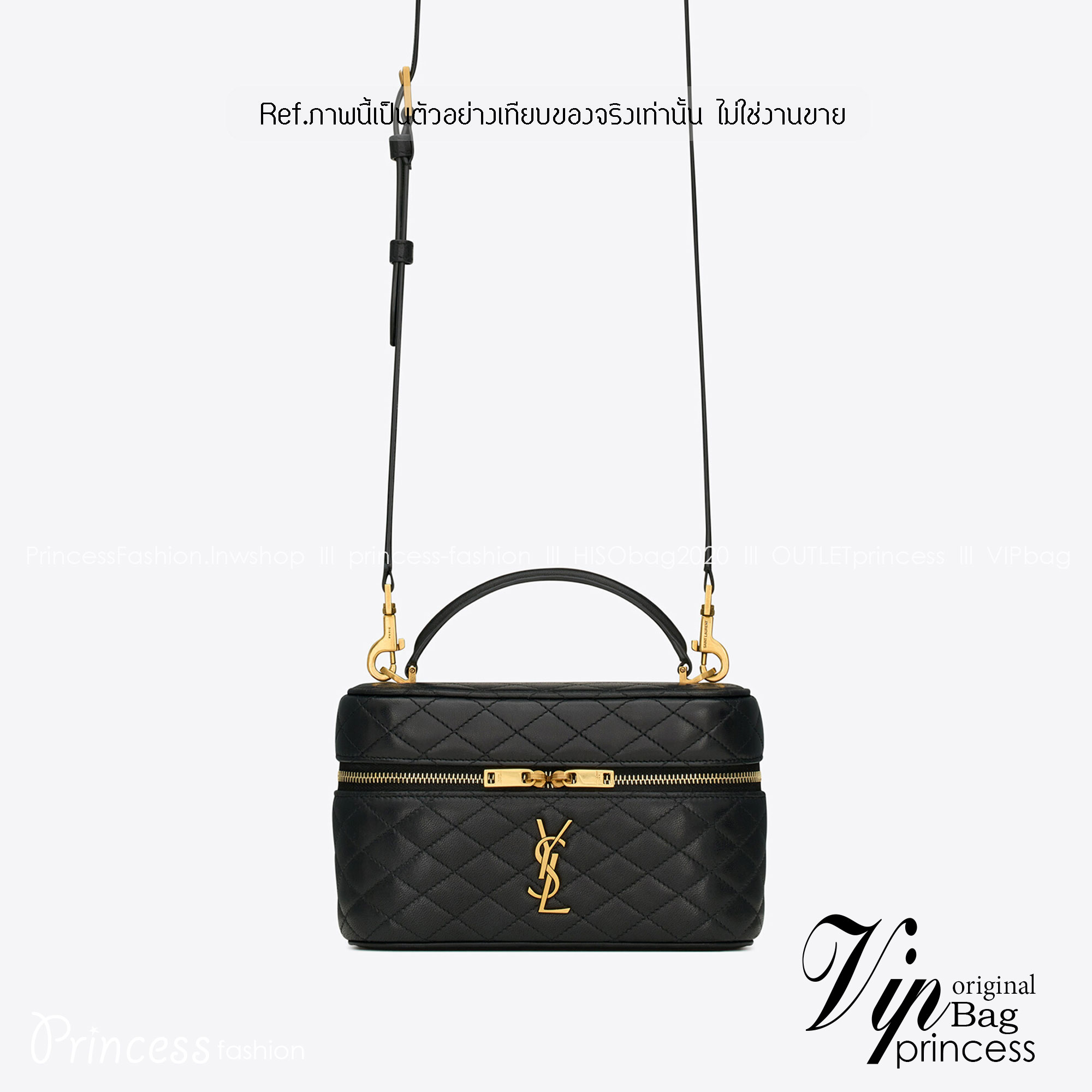 YSL GABY VANITY BAG กระเป๋าใส่เครื่องสำอางซิปรอบ งานหนังสวยเต็มใบ เกรดออริ สลับแท้ 1:1 ใช้ต่างประเทศได้