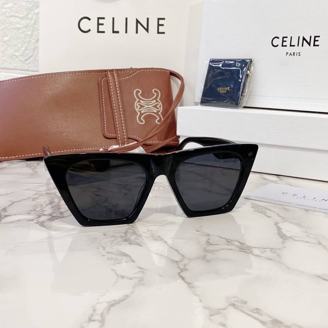 แว่นตาลิซ่า Celine Sunglass เกรดท็อปออริ 1:1 สลับแท้ เกรดดีสุด ใช้งานต่างประเทศได้ มาพร้อมกระเป๋าใส่แว่นปักลายซีลีน