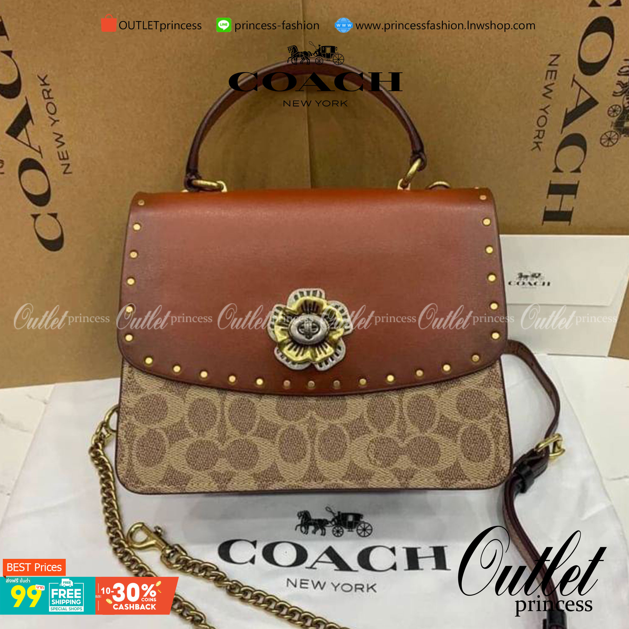 Coach Parker Top Handle In Signature Canvas With Rivet สินค้าใหม่ทรงน่ารัก ใช้แล้วดูแพงมากกก มีช่องใส่ขนาดกว้าง ใส่ของได้จำนวนมาก แถมยังสามารถถือเก๋ๆ แบบคุณนาย หรือสะพายเป็น crossbody ก็ได้ โดดเด่นด้วยลายsignature coach ใครยังไม่มีห้ามพลาดดดเลยนะ ของสวยจร