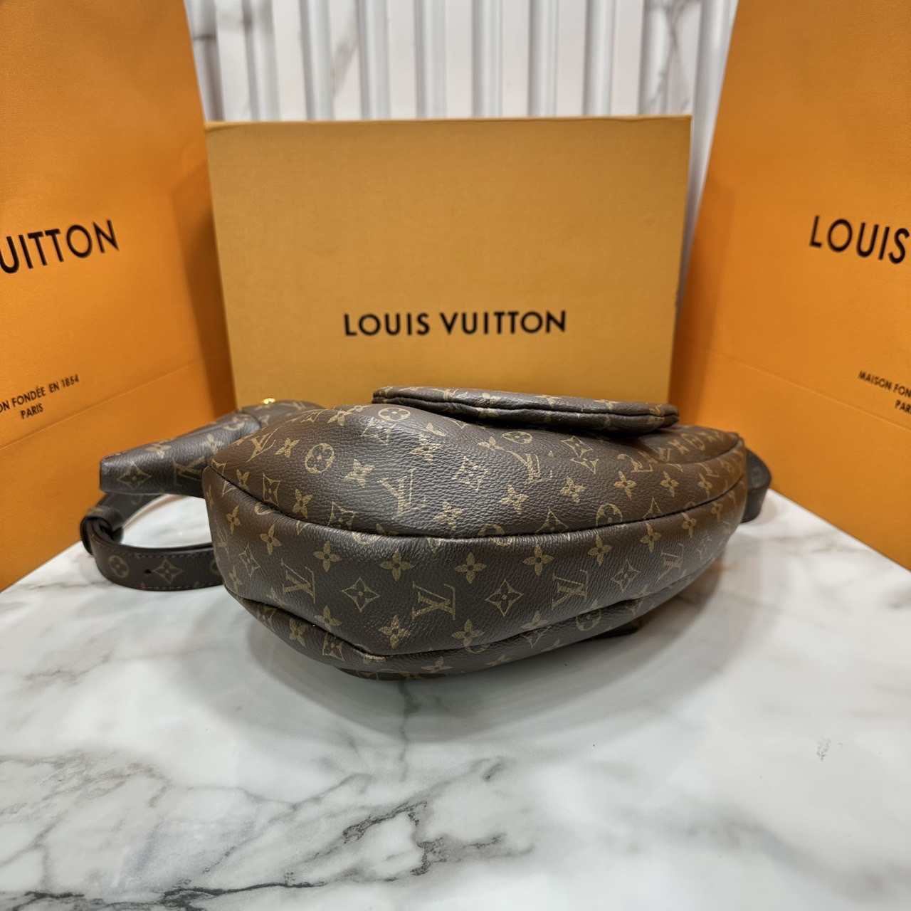 ORI หนังแท้ | LV Duck Bag Monogram coated canvas body and trim กระเป๋าดีไซน์รูปน้องเป็ด 3D กระเป๋าสะพายไหล่ขนาดกะทัดรัดรูปทรงสัตว์อันเป็นสัญลักษณ์ของสไตลิสต์สตรีทแวร์ผู้นี้