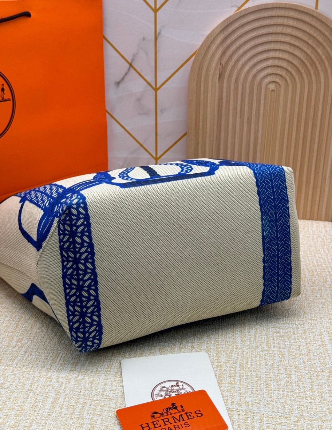 HERMES Steeple Tote Bag / H Steeple canvas tote bag 30cm กระเป๋าทรงโท้ทแคนวาสอย่างดี พิมพ์ลายคมชัด ลายใหม่สวยหรู เกรดออริ สลับแท้