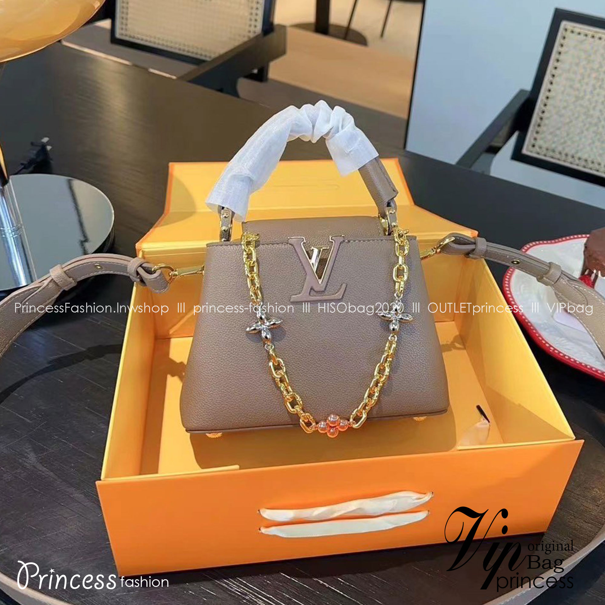 LV Capucines BB top handle / LV BAG พร้อมส่ง 6 สี ที่สุดของความสวยในราคาเบาๆ กระเป๋าถือสุดหรู ดีไซน์ทรงคลาสสิค พร้อมสายโซ่อะไหล่ทองหรูหรา