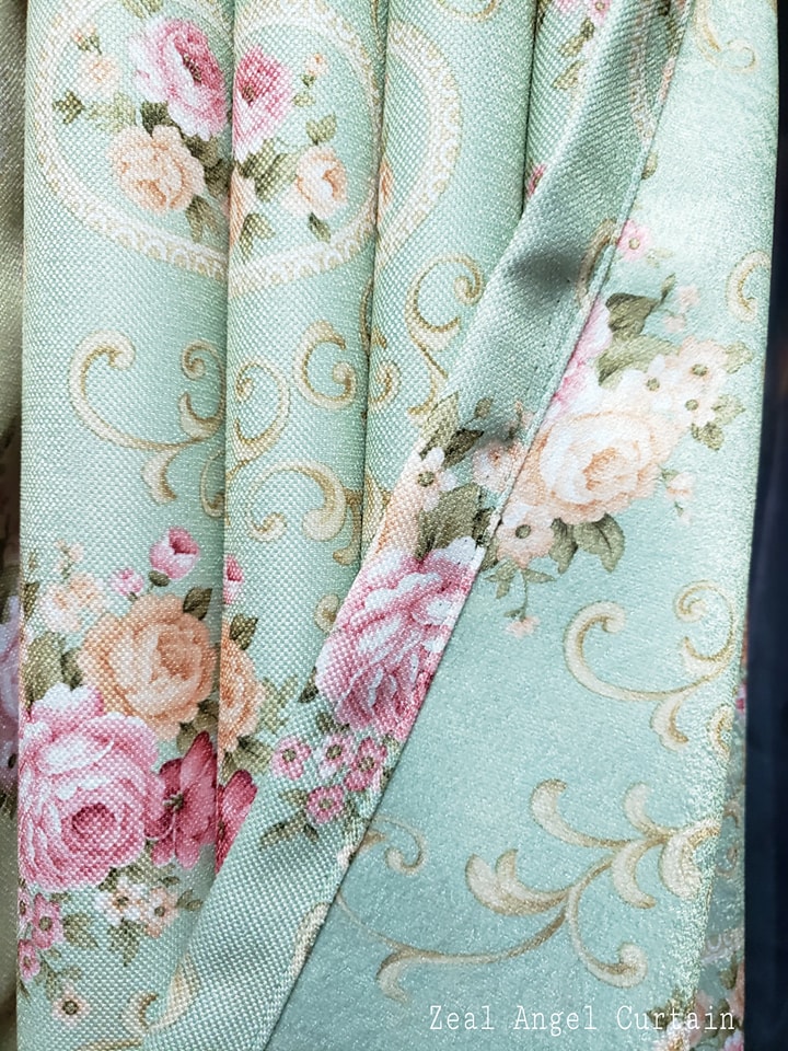 ผ้าม่านก.130*ส.180ซม./ผืน รุ่นVintage สีเขียว