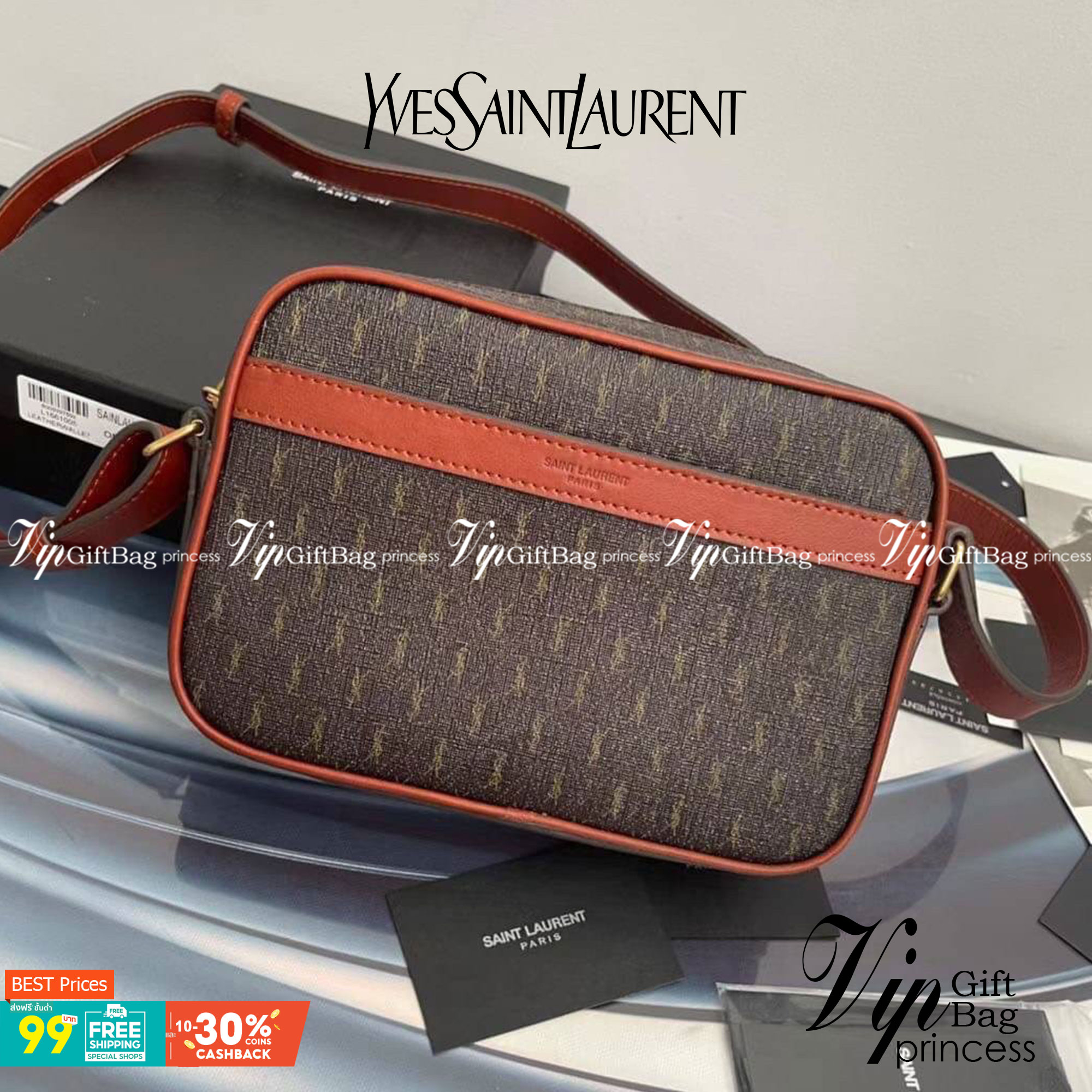 YVES SAINT LAURENT BAG กระเป๋าสะพายสไตล์วินเทจทรงเหลี่ยม งานหนังแท้สวย โทนสีผู้ดีมากค่ะ ภายในโล่งจะสะพายไหล่ CROSSBODY ก็ดูดี สินค้ามาพร้อมถุงผ้าและกล่องแบรนด์พร้อมส่งที่ไทยราคาสุดคุ้ม สาวก YSL ห้ามพลาด!