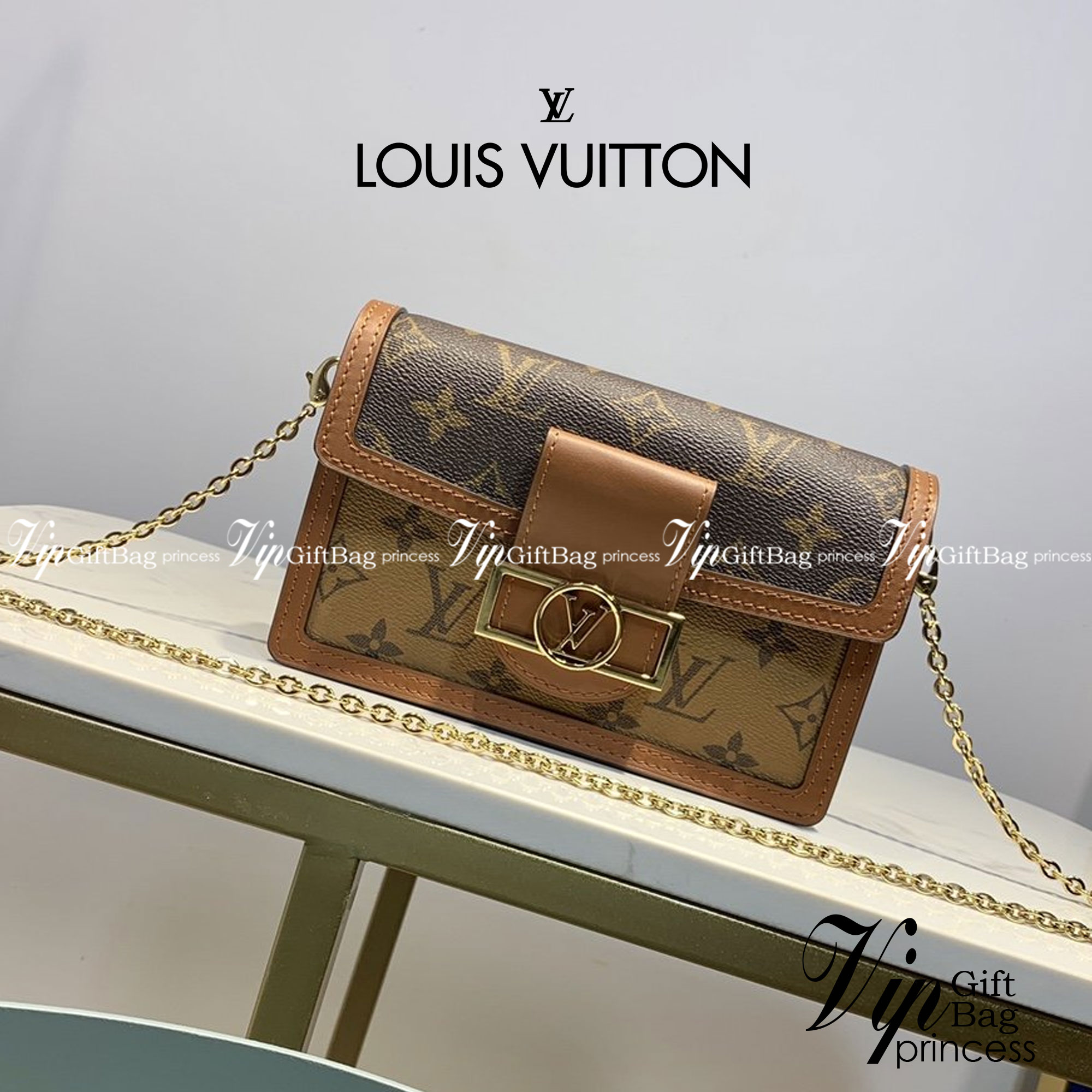 หนังแท้ LOUIS VUITTON DAUPHINE CHAIN WALLET / LV DAUPHINE พร้อมส่งที่ไทย งานหนังแท้ทั้งใบ เกรดเทพออริจินอล เนื้องานสวยงาม ภาพสินค้าถ่ายจากงานขายจริง ใช้งานต่างประเทศได้