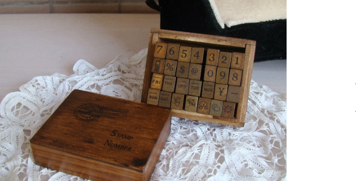 ตัวปั๊มชุดวันที่+สภาพอากาศ ในกล่องไม้