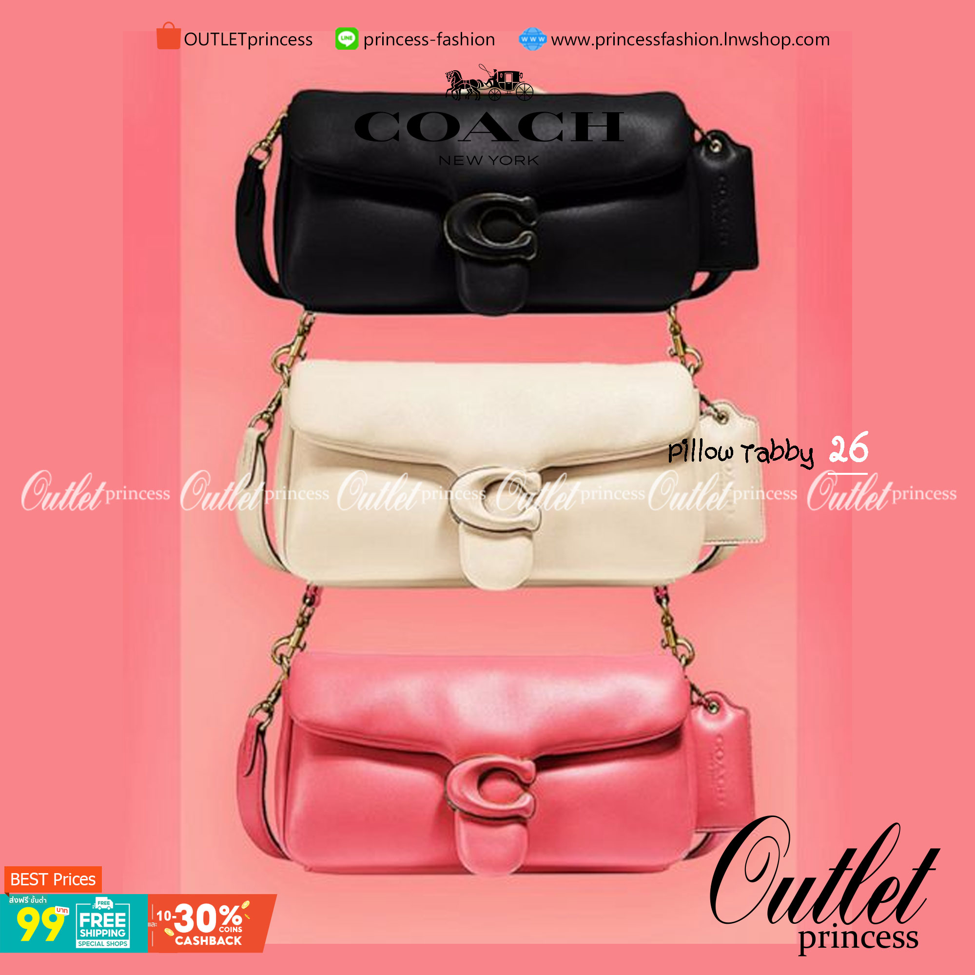 COACH PILLOW TABBY SHOULDER BAG 26 ไซส์ใหญ่ จุของได้ล้นๆ มาใหม่ขายดีที่สุด หนัง nappa หนานิ่ม นุ่มมากๆ พร้อมโลโก้รุ่นใหม่ด้วยเช่นกัน เพิ่มความหรู ดูดีเข้าไปอีกค่ะ