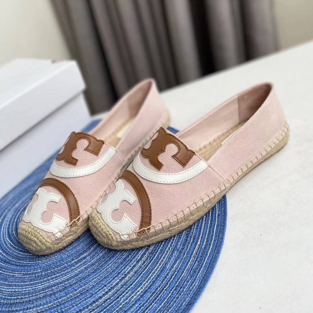 Tory Burch Espadrilles / Tory burch Poppy Espadrille Canvas / TORY BURCH SHOES เกรดออริจินอล พร้อมส่ง ภาพถ่ายจากสินค้าจริง ใช้งานต่างประเทศได้