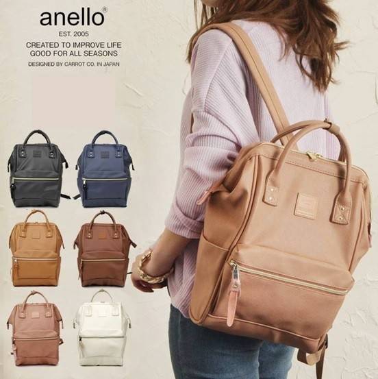 กระเป๋าเป้ Anello สีน้ำตาลชมพู สีออกเนื้อ สวยมากๆค่ะ หนังสีชมพู รุ่น Classic นำเข้าจากญี่ปุ่น แท้ พร้อมส่ง รุ่นนี้ ตัวกระเป๋าจะผลิตจากหนัง สามารถกันน้ำได้ หนังคุณภาพดี รูปทรงทันสมัย สีสวย เรียบ ใส่ ได้กับเสื้อผ้าทุกชุด ใส่ได้กับทุกวัย