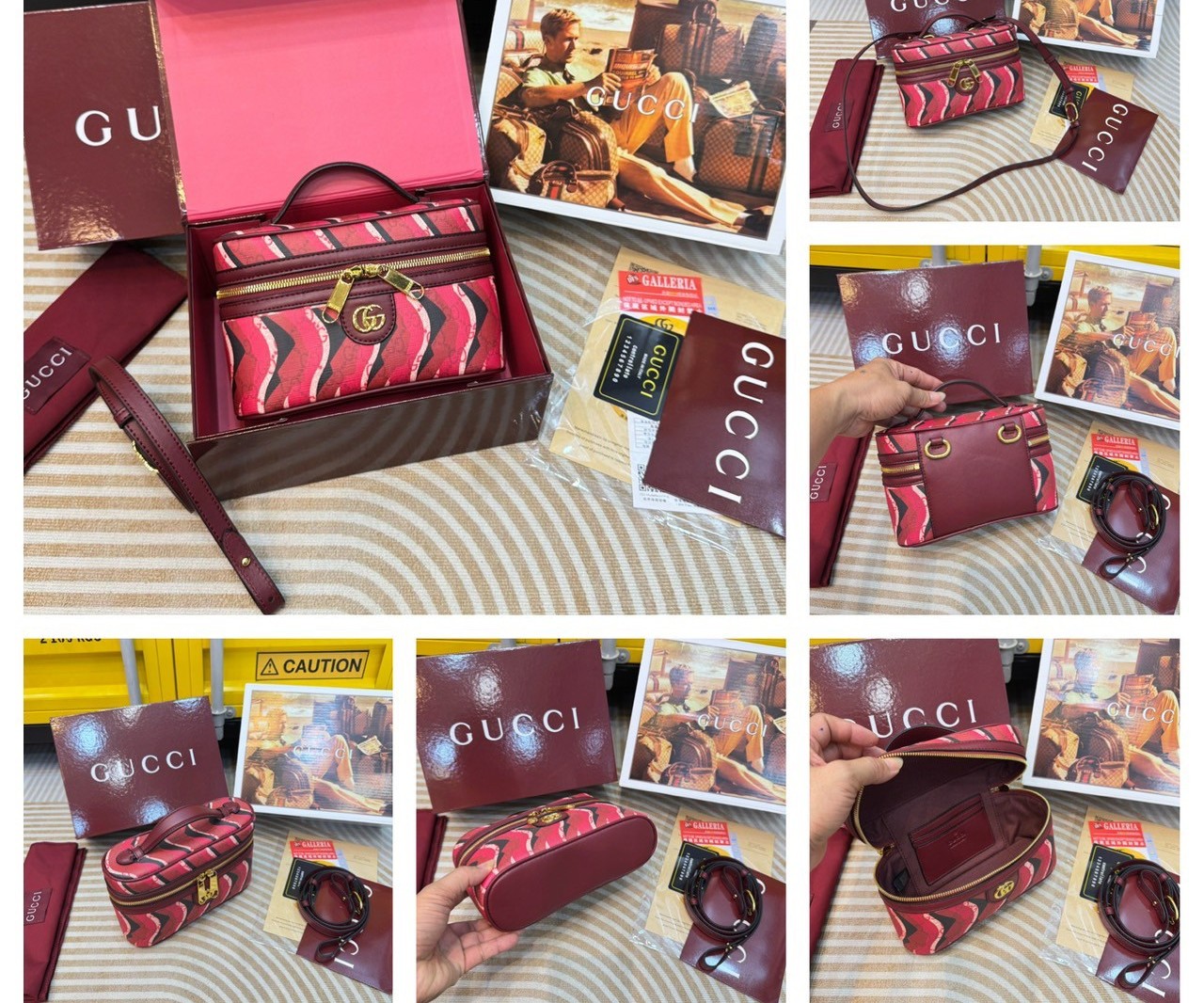 GUCCI Lunar New Year Printed super mini bag กระเป๋าสะพายทรงใหม่ สีแดงขับผิวรับทรัพย์ ลวดลายรูปงูในตำนานเสริมความงดงามสวยหรูโดดเด่นอย่างลงตัว