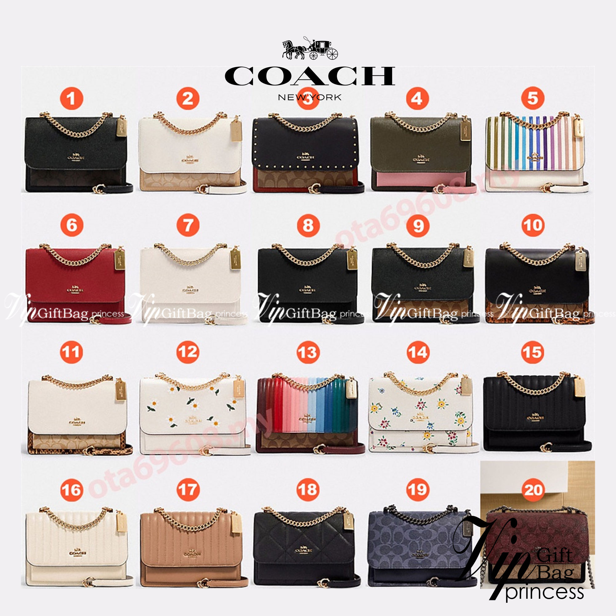 COACH KLARE CROSSBODY IN COLORBLOCK (COACH C8630) GOLD/CHALK MULTI พร้อมส่งที่ไทย