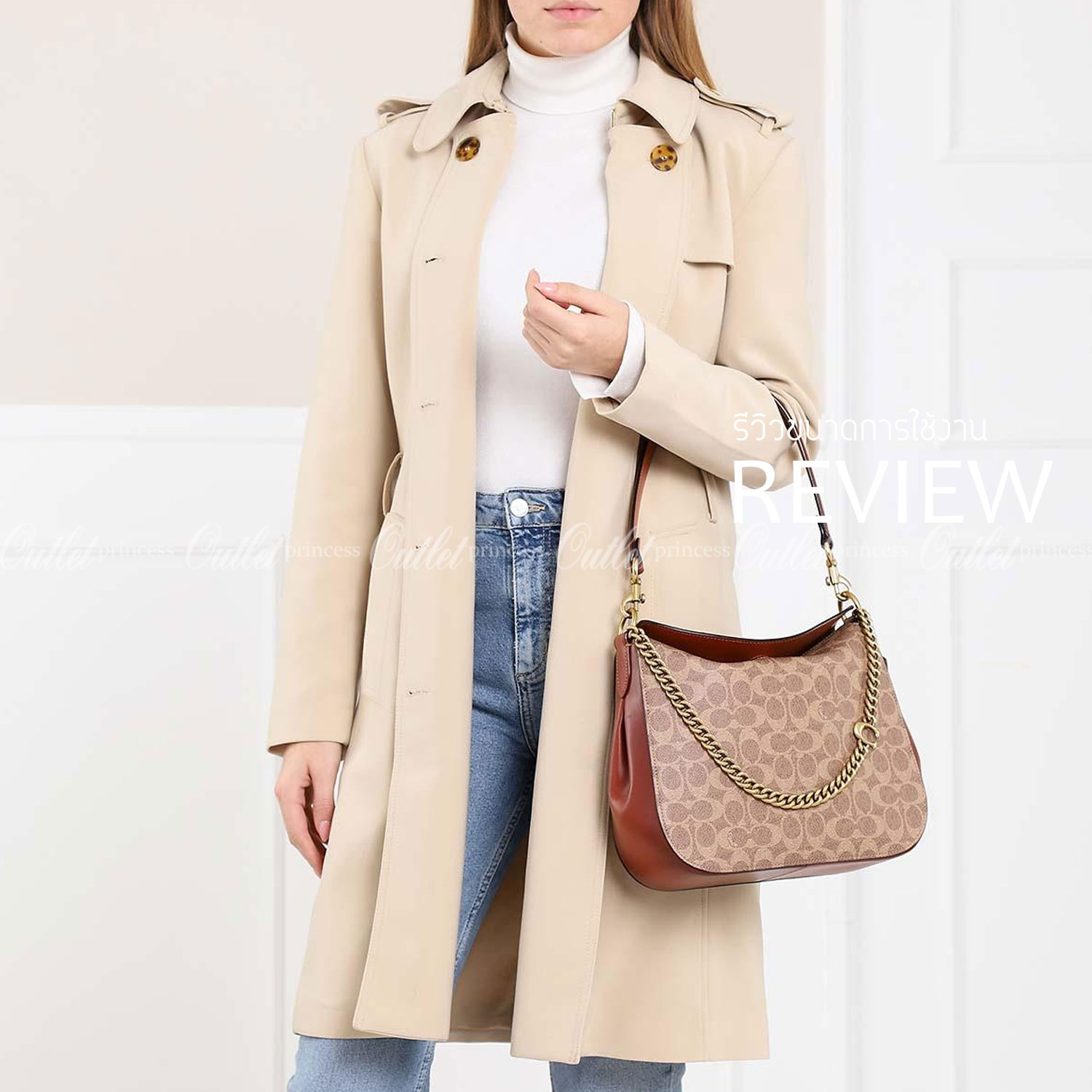 Coach Signature Chain Hobo In Signature Canvas พร้อมส่ง 4 สี