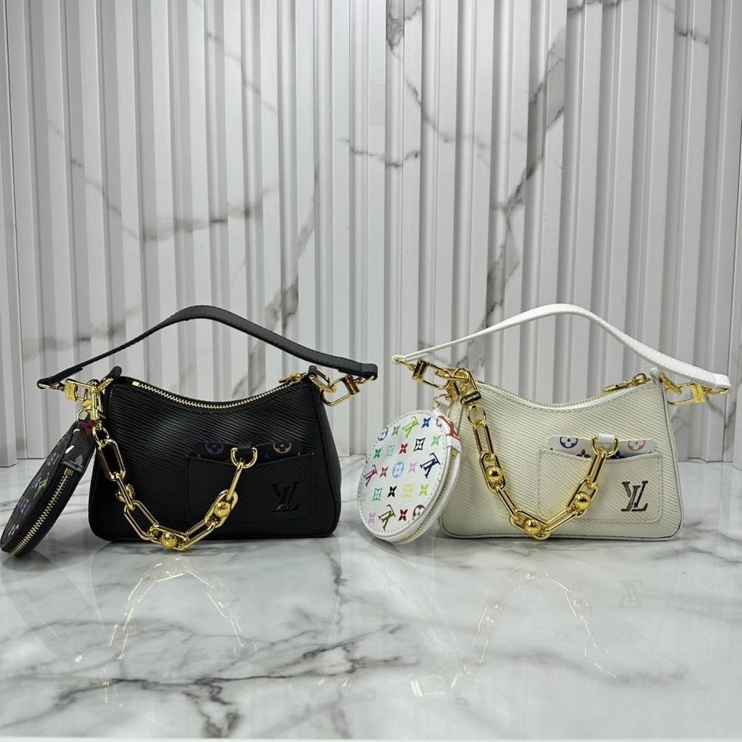 ORI หนังแท้ | LV x TM Marellini bag กระเป๋าสะพายหนัง Epi ตกแต่งดีเทล Monogram Multicolor โดดเด่นด้วยดีไซน์ที่ผสานความสง่างามและความทันสมัย เรียบหรู ถือออกงานได้สบายๆ