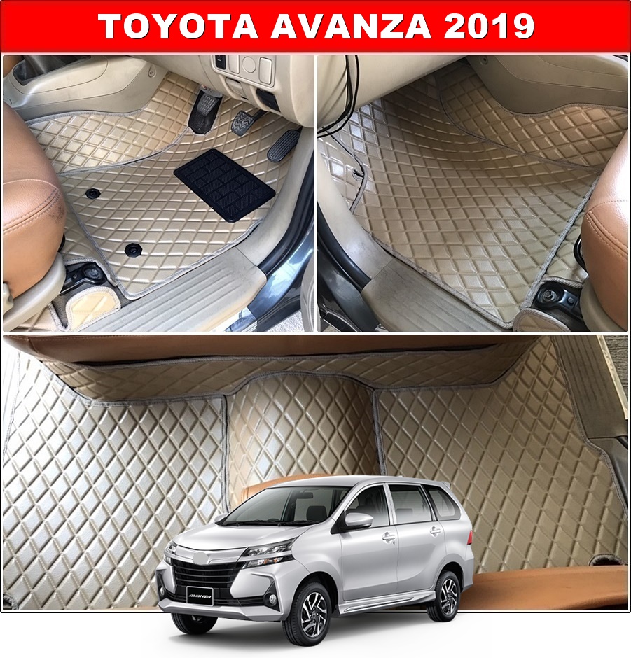 พรมปูพื้นรถยนต์ TOYOTA AVANZA 2019 ลายDIAMOND ยางปูพื้นรถEVA 12ชิ้น เต็มคัน