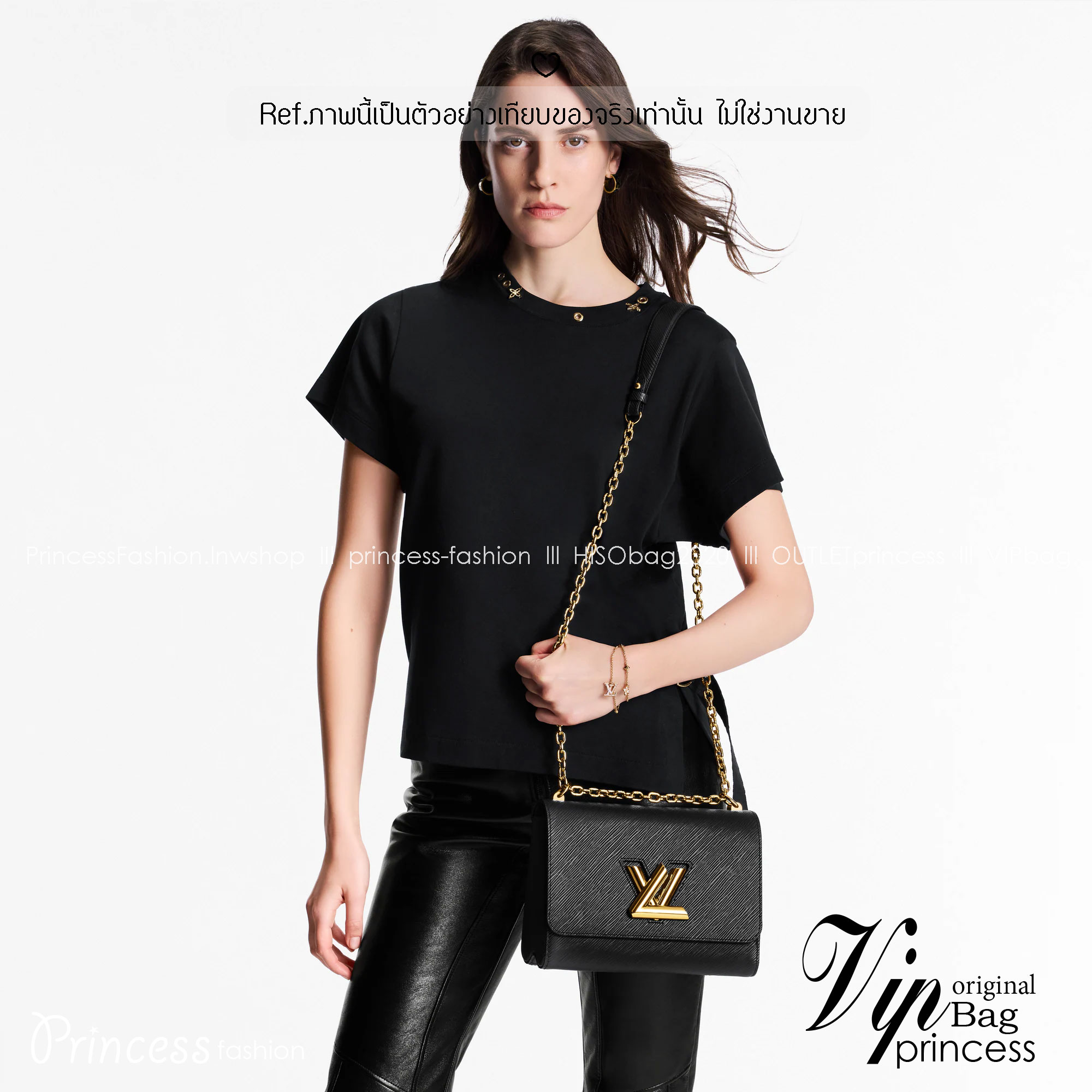 ORI หนังแท้ | LV Twist MM chain bag in grained Epi leather กระเป๋าสะพาย/กระเป๋าถือร พร้อมสายโซ่ หนังลายเกรน Epi โดดเด่นด้วยโลโก้หน้า สวยหรูเป็นเอกลักษณ์ ดีไซน์คัลเลอร์บล็อค สัมผัสโดดเด่นแมตช์กับทุกสไตล์