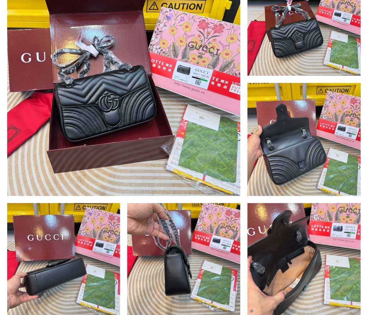 GUCCI GG Marmont medium shoulder bag 🖤 กระเป๋าสะพายข้างรุ่นคลาสสิค ดีไซน์ใหม่ อะไหล่ดำ สะพายขับผิว ดูแพง อัพลุคได้สบายๆ เปิด-ปิดด้วยตัวกดล็อคแน่นหนา ด้านหลังดีไซน์รูปหัวใจ